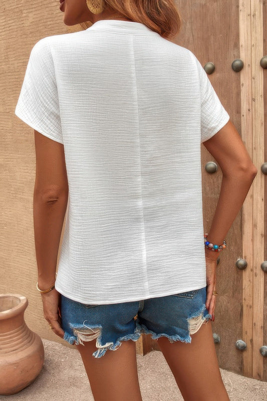 Solid V Neck Batwing Sleeve Loose Blouse β New Arrival Now Live