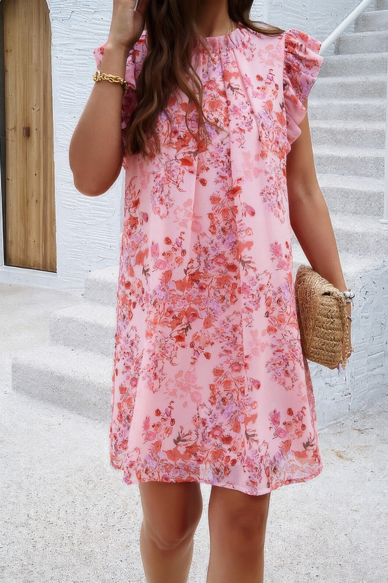 New Arrival – Floral Print Elegant Sleeveless Ruffle A Line Dress – New Arrival Now Live