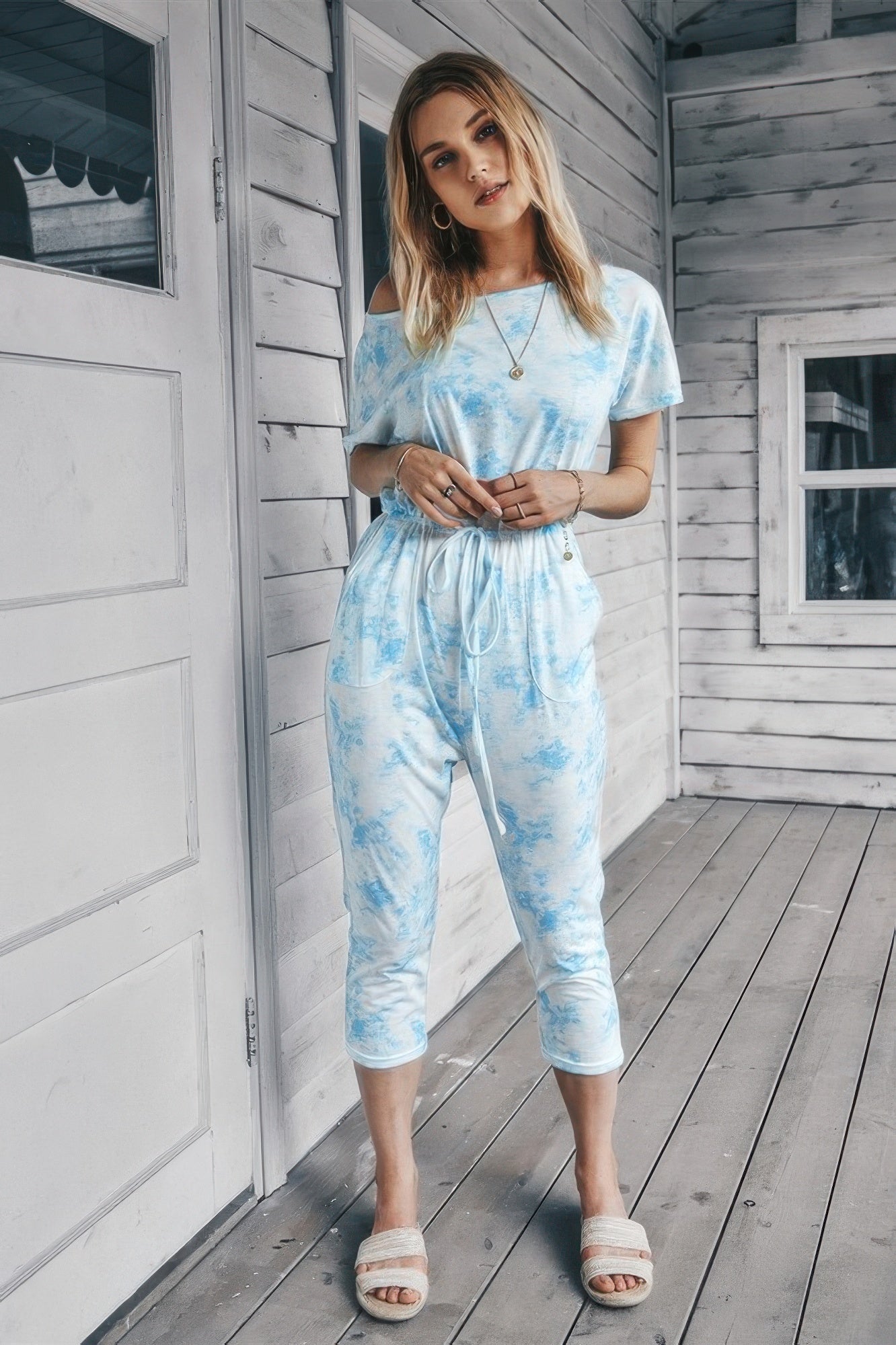 New Arrival – Tie Dye One Shoulder Drawstring Fit Jumpsuit – New Arrival Now Live