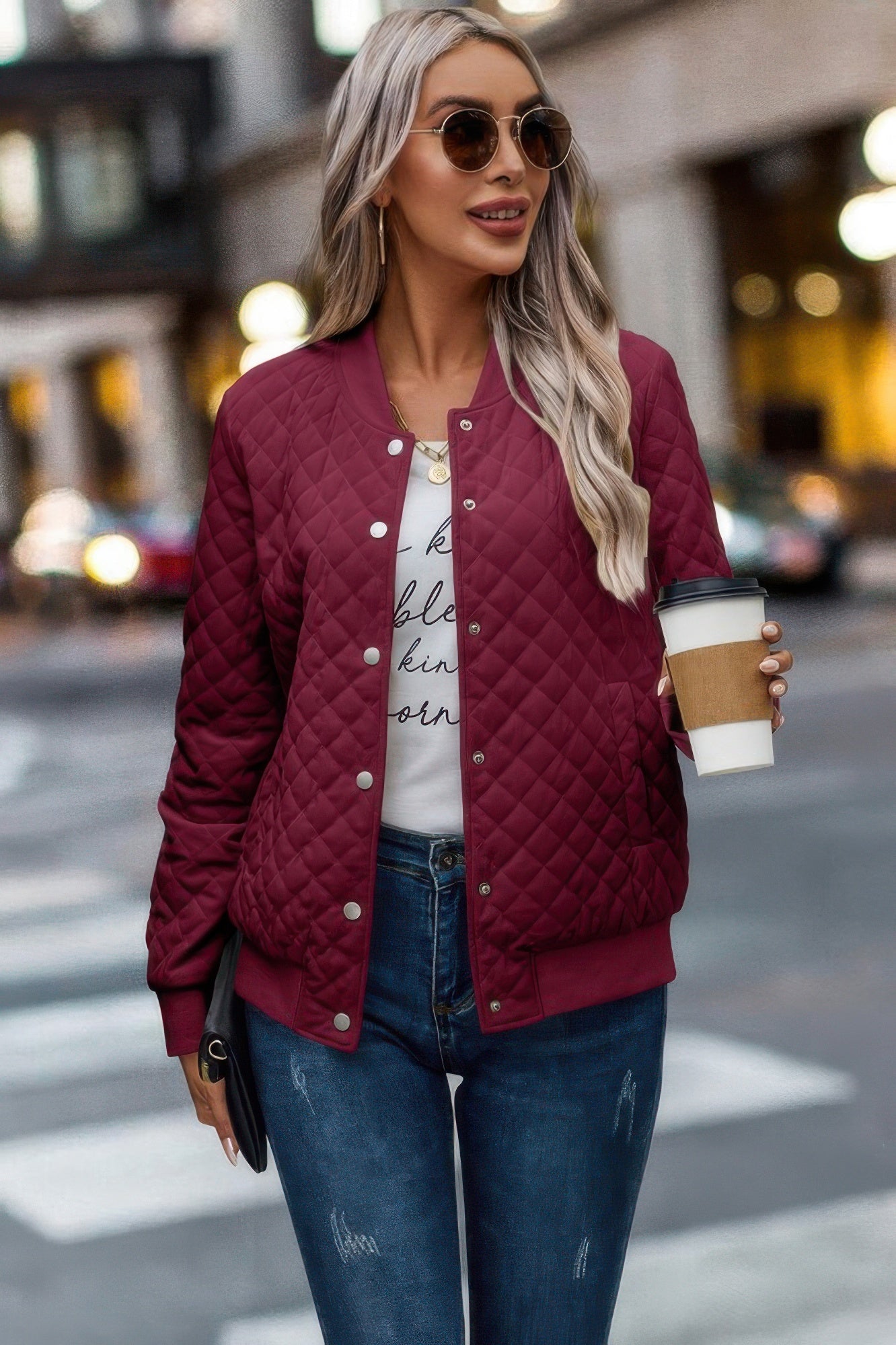 New Arrival – Solid Plaid Stitch Pockets Bomber Jacket – New Arrival Now Live