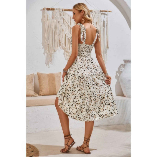 Square Neck Leopard Cut Out Elastic Waist Dress – New Arrival Now Live