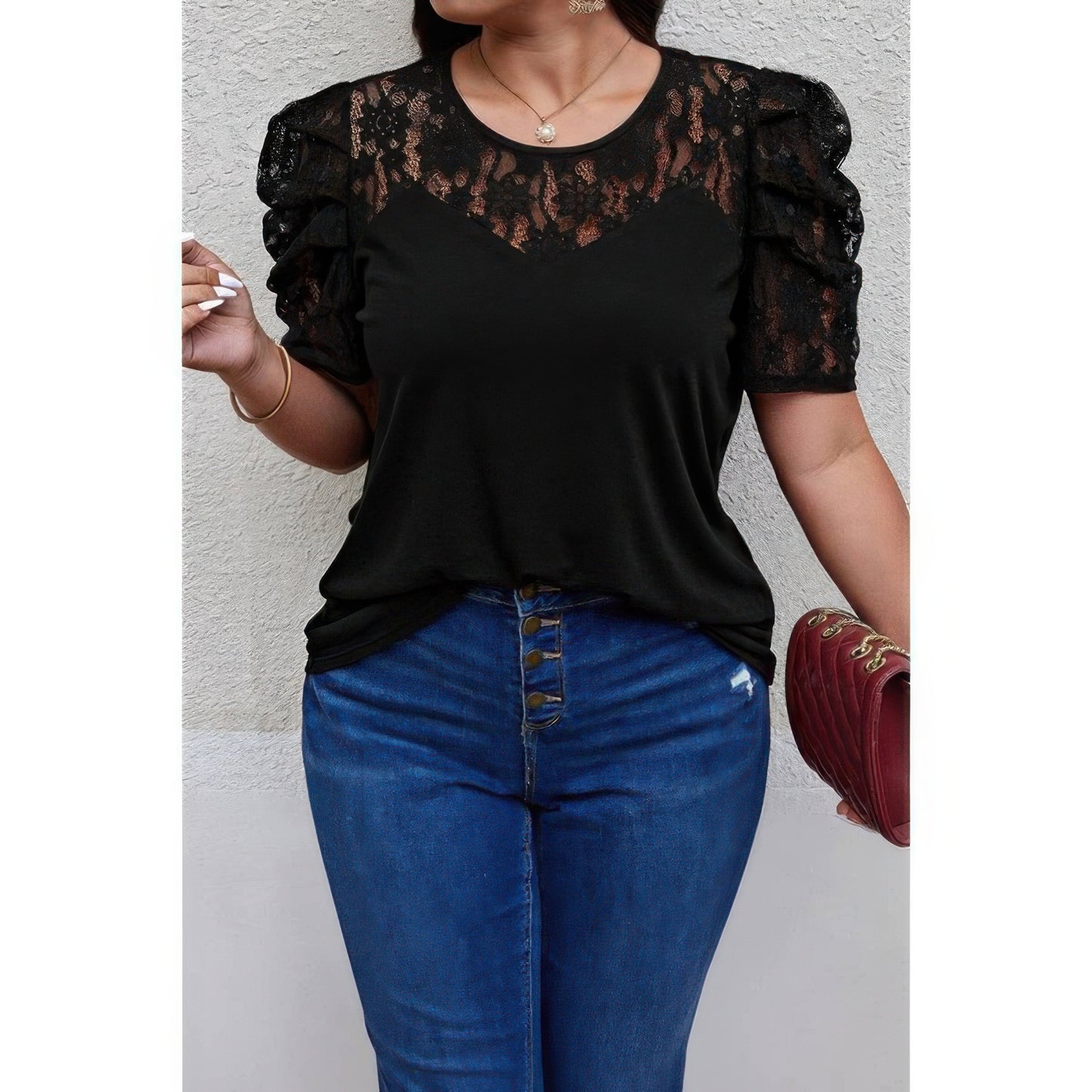 New Arrival – Solid Lace Ruffle Sleeve Hollow Out Elegant Shirt – New Arrival Now Live