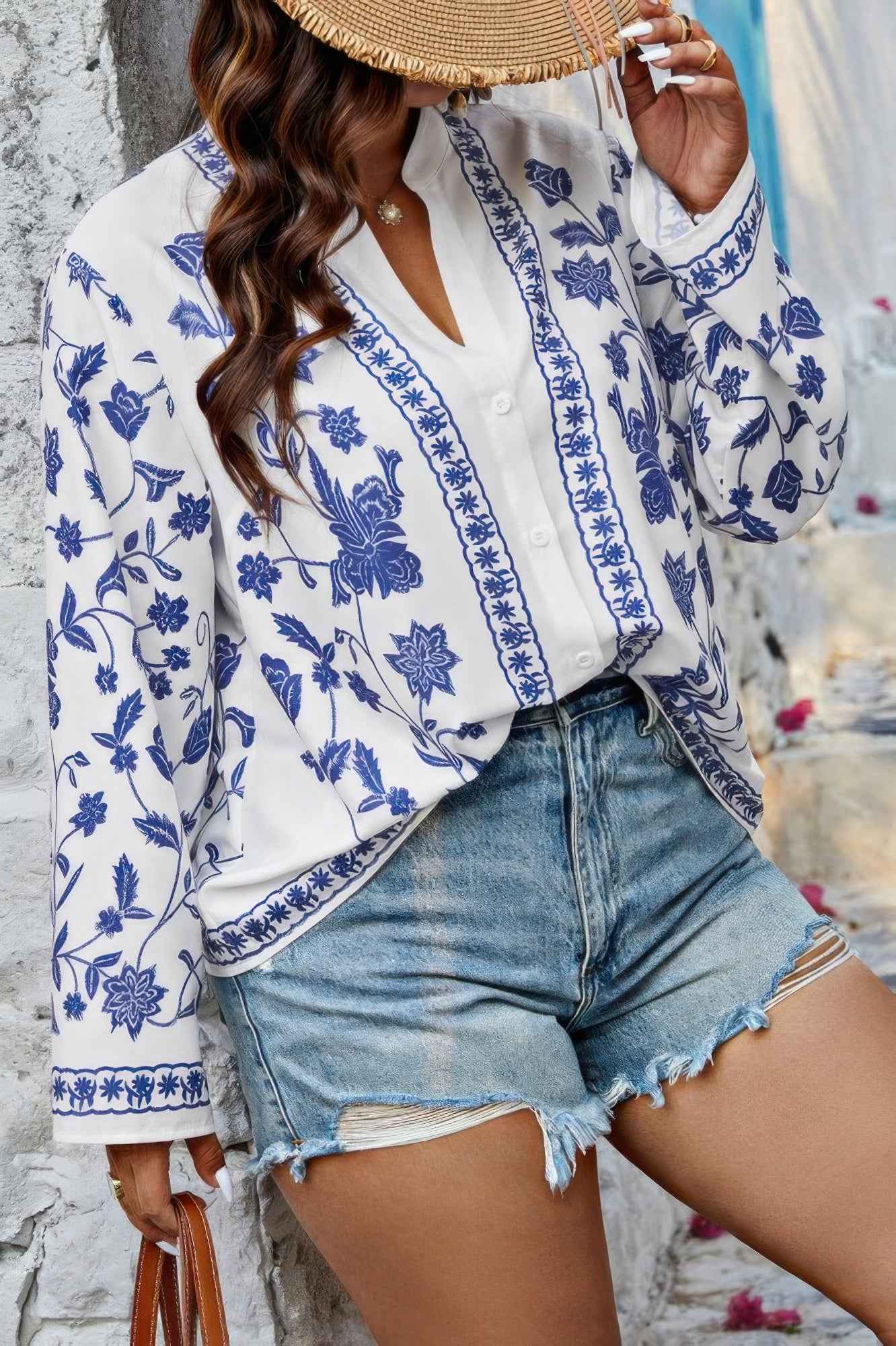 New Arrival – Plus Size V Neck Button Floral Print Loose Blouse – New Arrival Now Live
