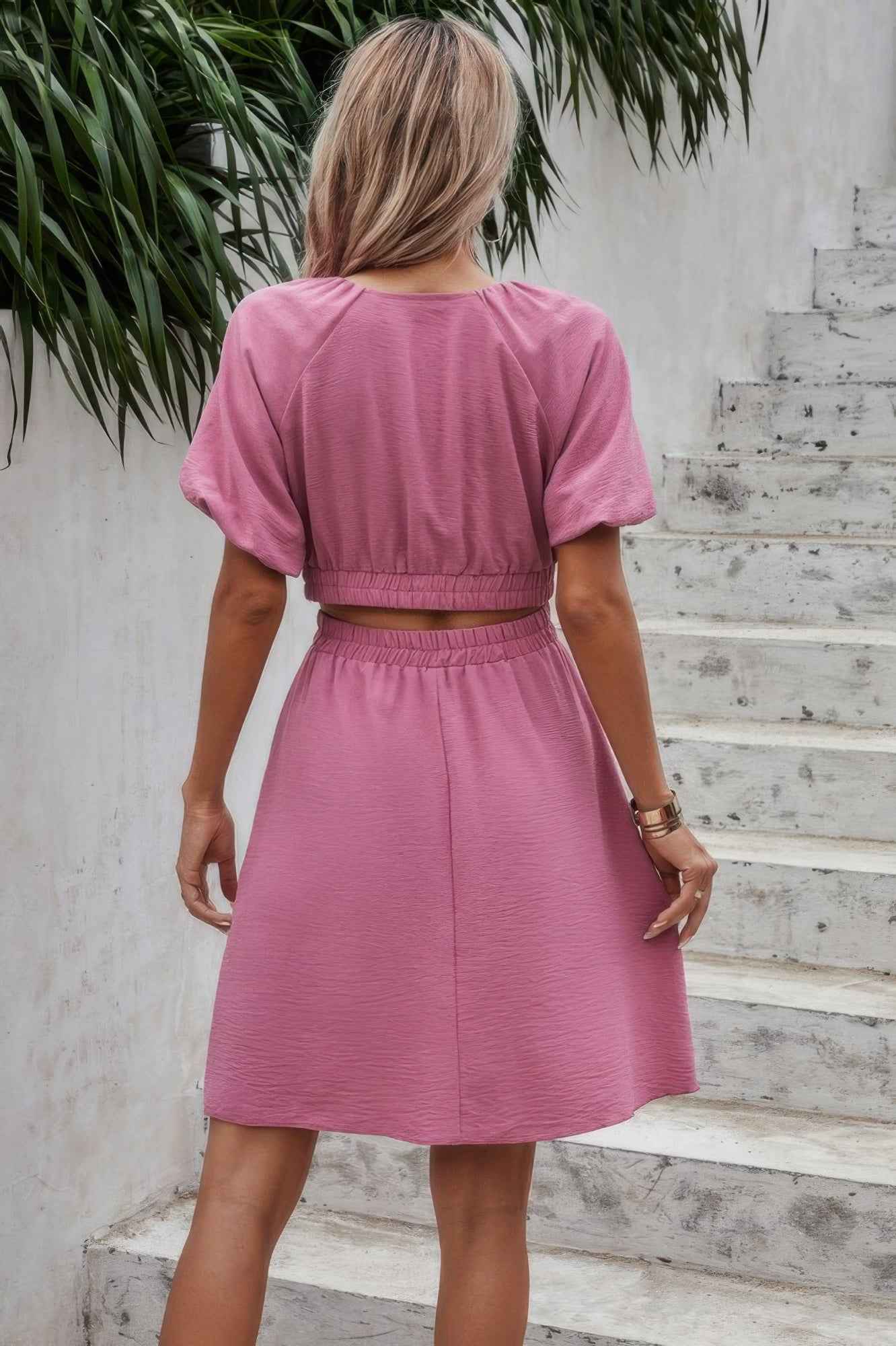 Two Pieces Solid Basic Elastic Round Neck Sets – New Arrival Now Live