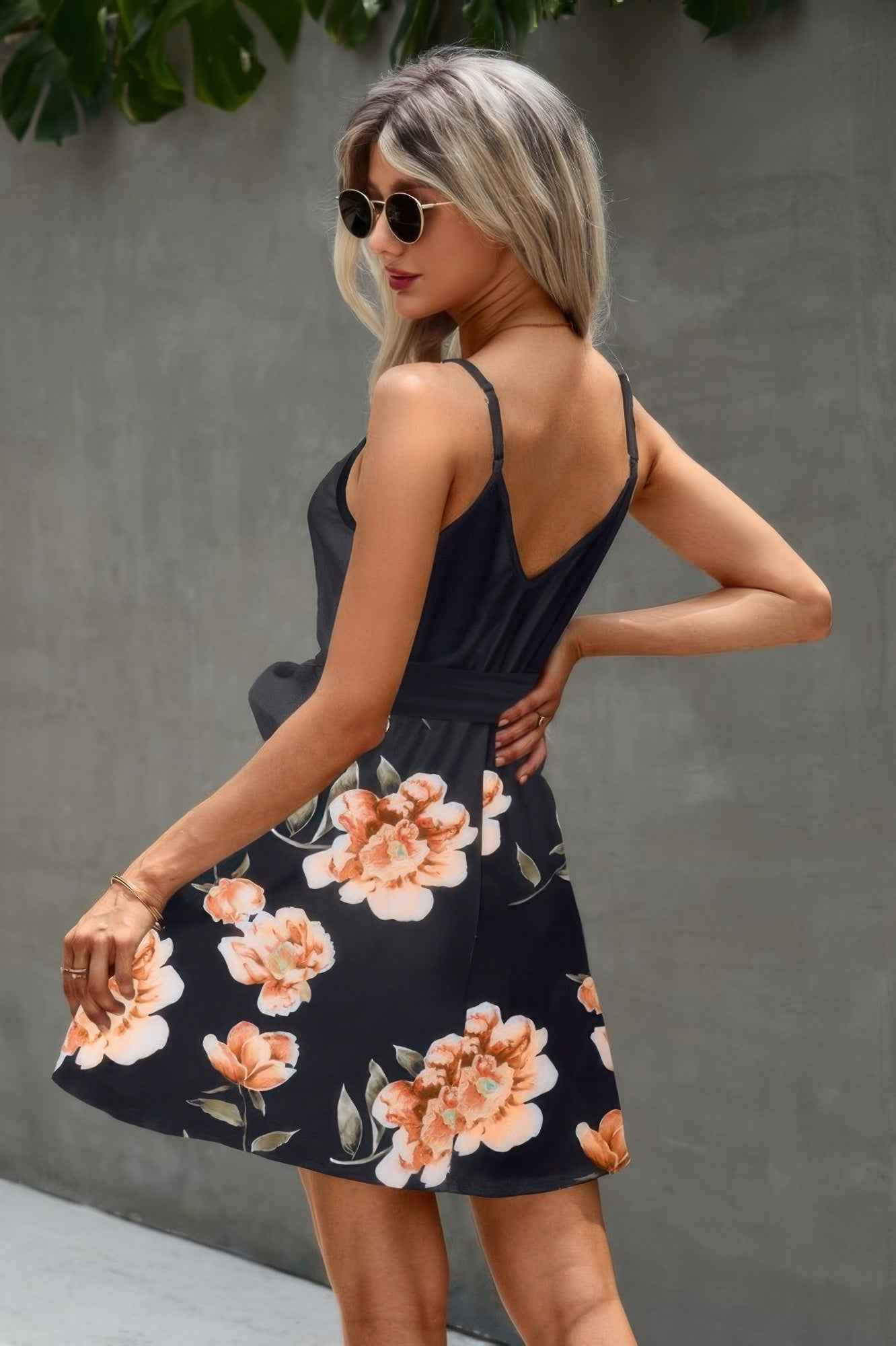 Plus Size Floral V Neck Spaghetti Strap Belted Cami Dress โ Stylish & Comfortable โ New Arrival Now Live