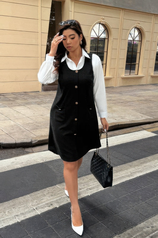 Solid Scoop Neck Button Down Corduroy Dress – New Arrival Now Live