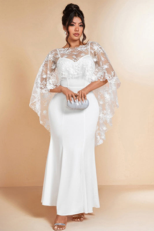 Plus Floral Contrast Lace Butterfly Sleeve Dress – New Arrival Now Live