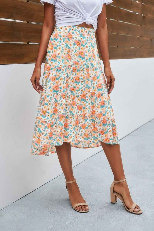 New Arrival – Floral Print High Waist Skirt A Line Long Skirt – New Arrival Now Live