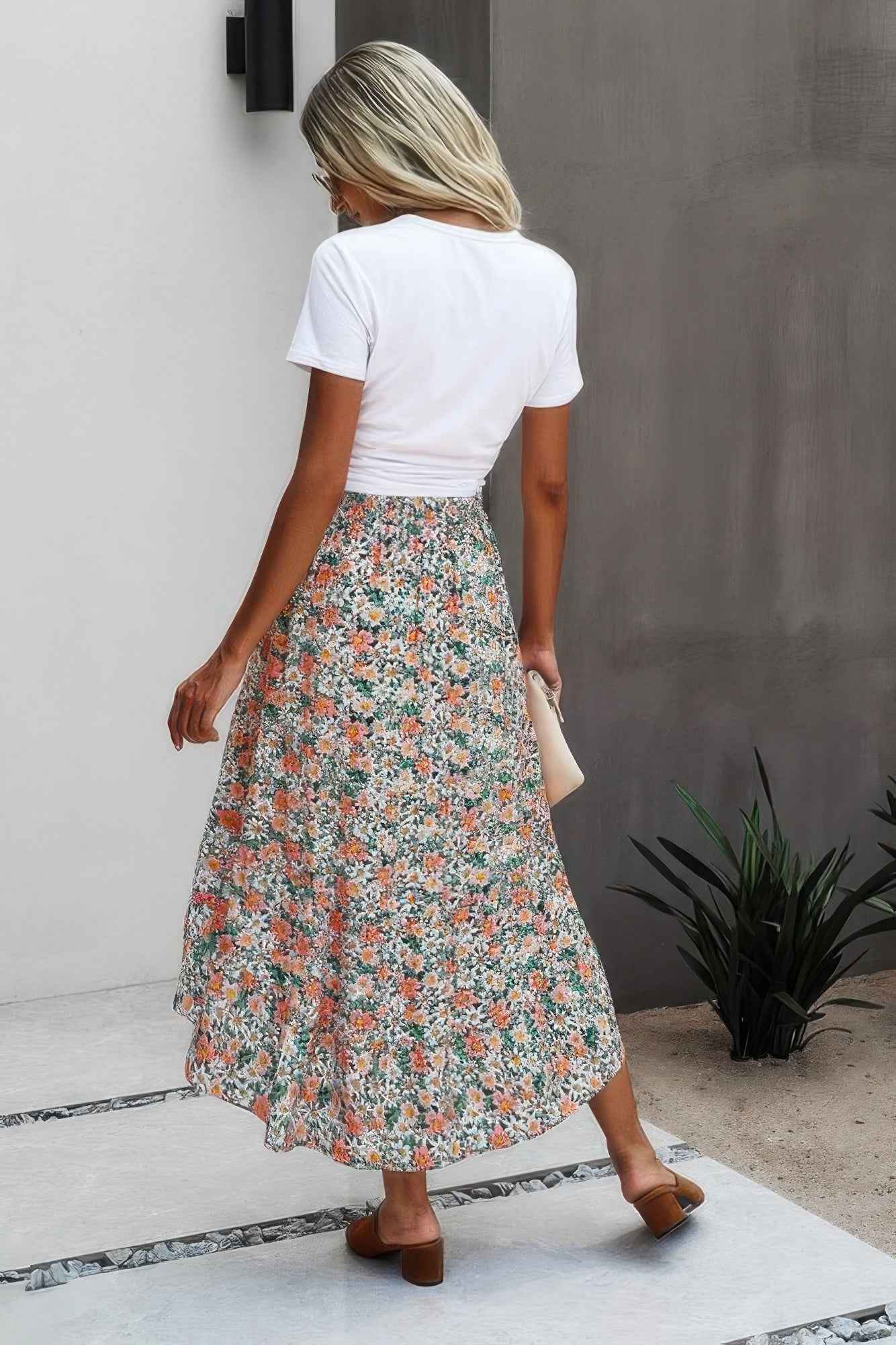 Floral Print High Waist Skirt A Line Long Skirt – New Arrival Now Live