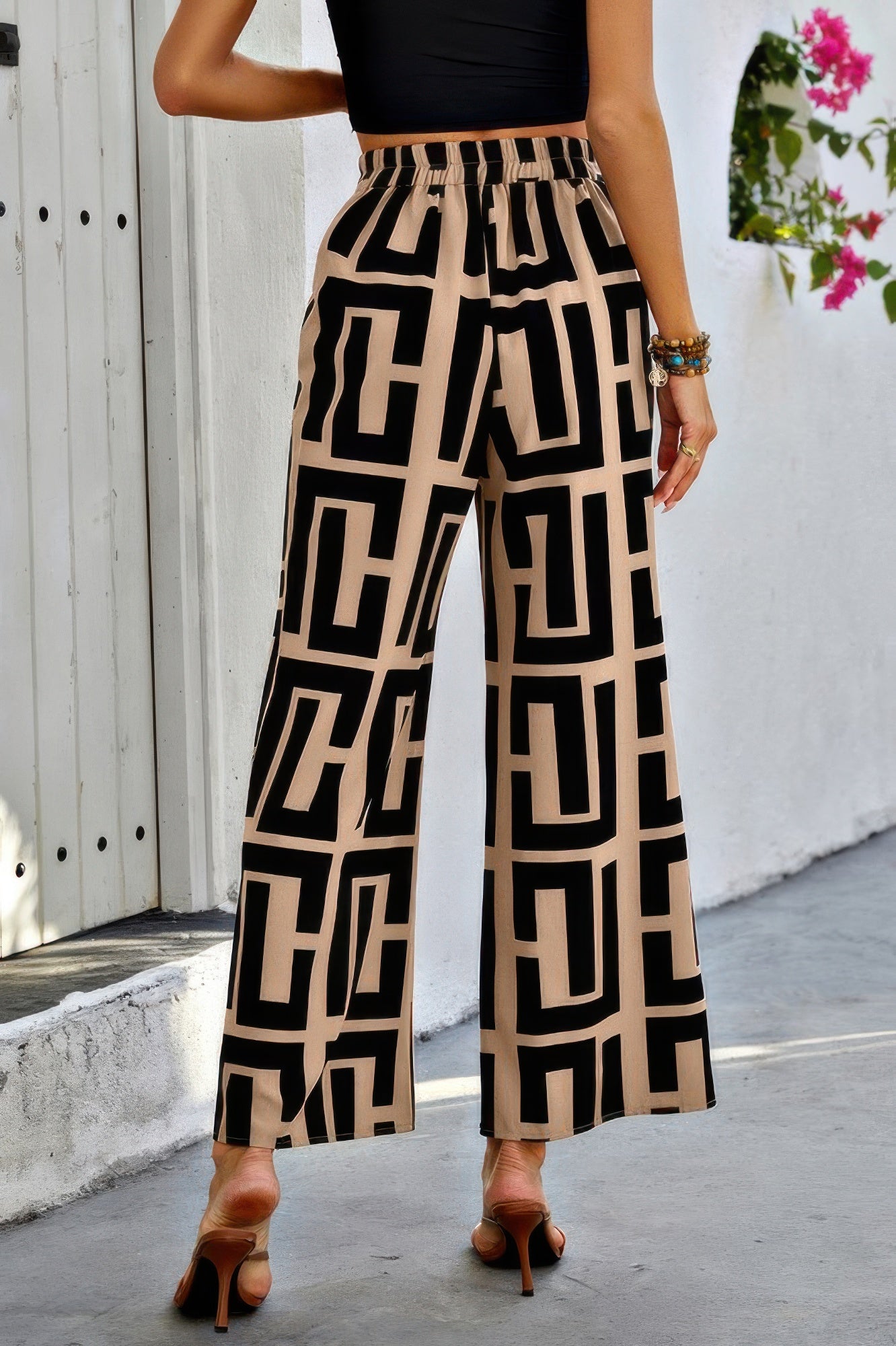 Geometric Color Block A Line Wide Leg Loose Pants – New Arrival Now Live