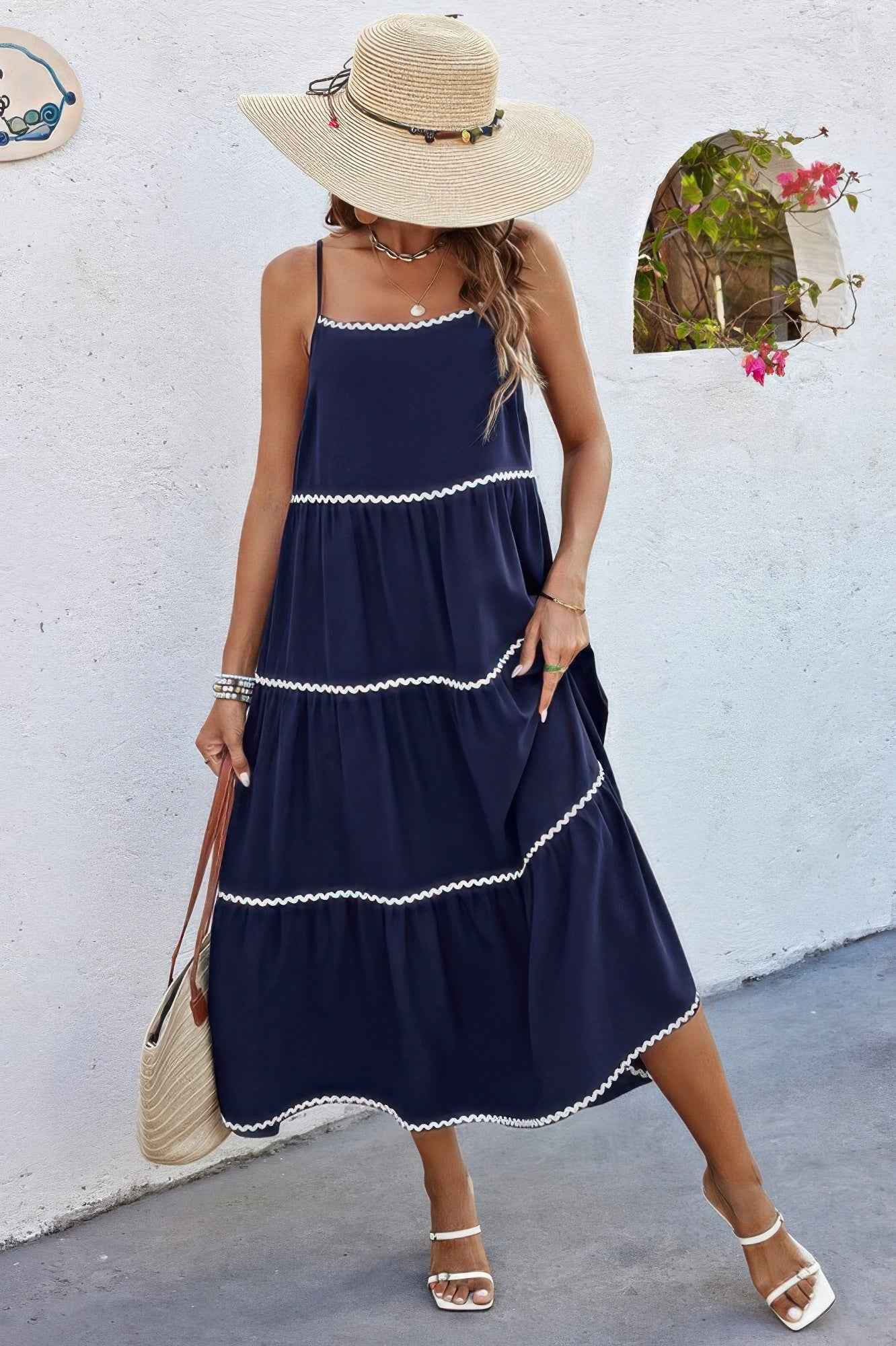 Spaghetti Strap Sleeveless Loose A Line Ankle Dress – New Arrival Now Live