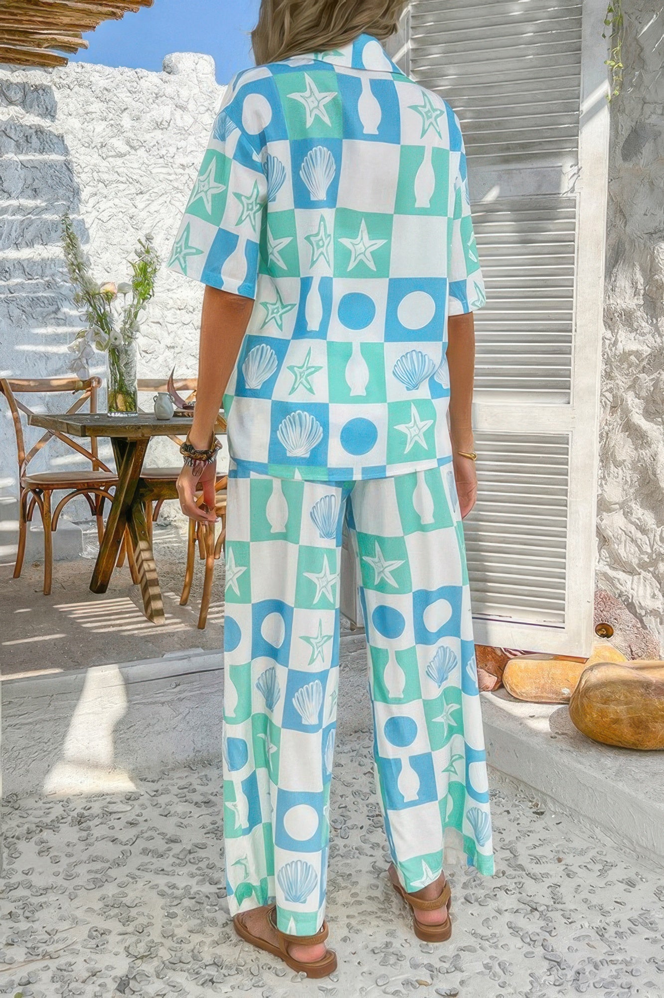 Two Pieces All Over Print Button Down Long Sets – New Arrival Now Live