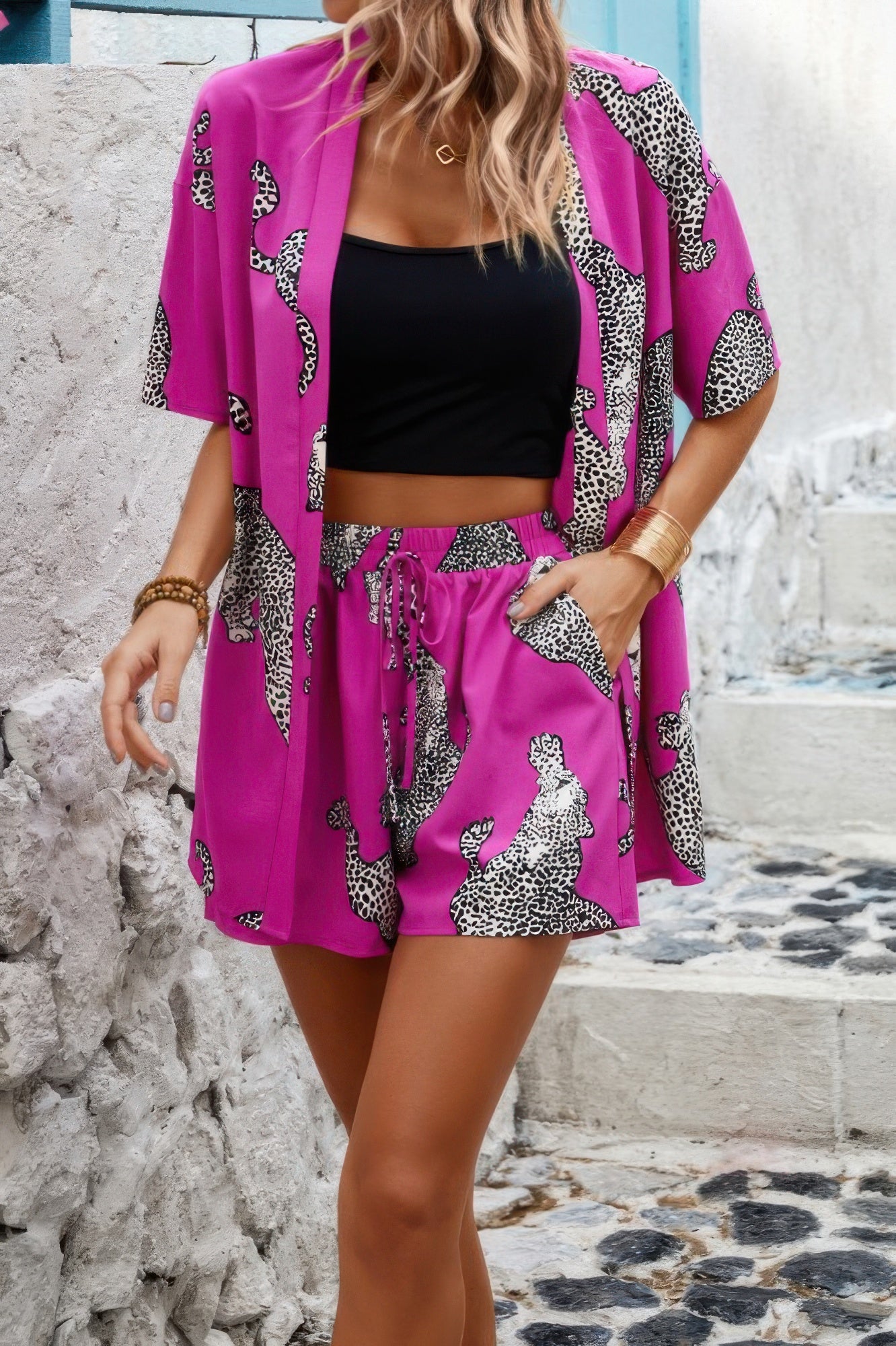 New Arrival – Two Piece Leopard Print Drop Shoulder Pockets Set – New Arrival Now Live