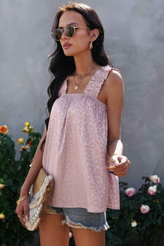 New Arrival – Leopard Stretch Wide Sling Tank Top – New Arrival Now Live