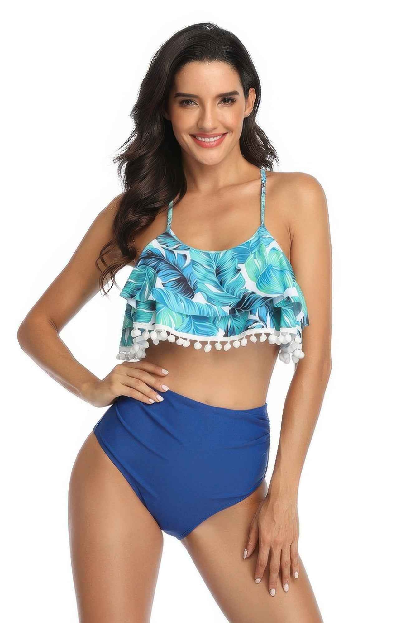 Strip Sleeveless High Waist Ruffle Bikini Sets – New Arrival Now Live