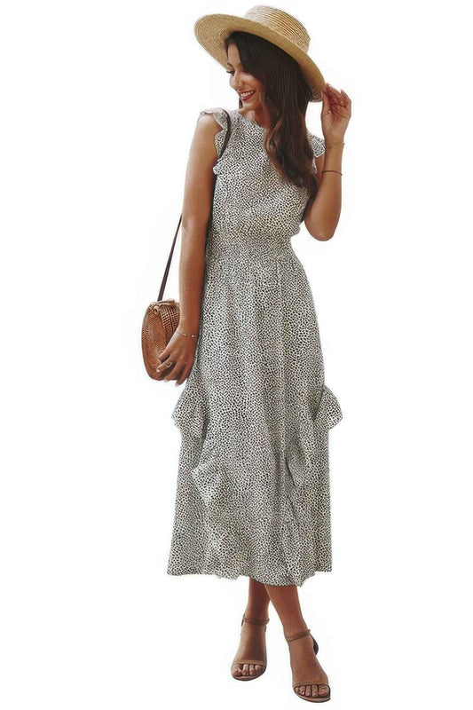 Sleeveless Ruffled Long Dress