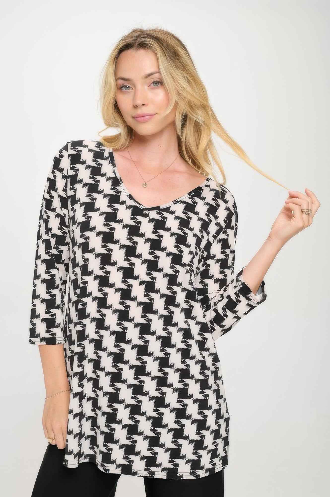 Hit V-neck Band Top W/vent