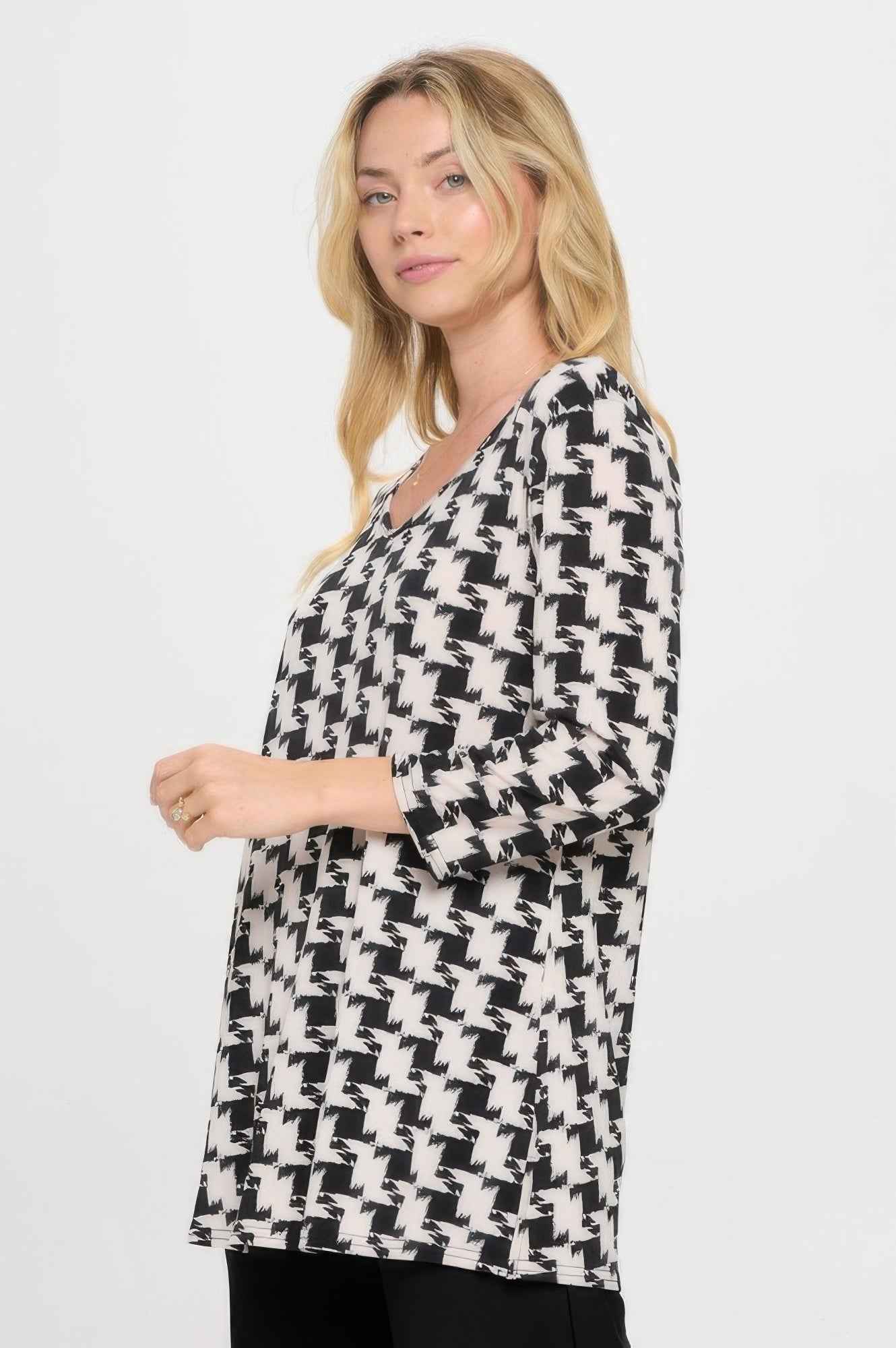 Hit V-neck Band Top W/vent