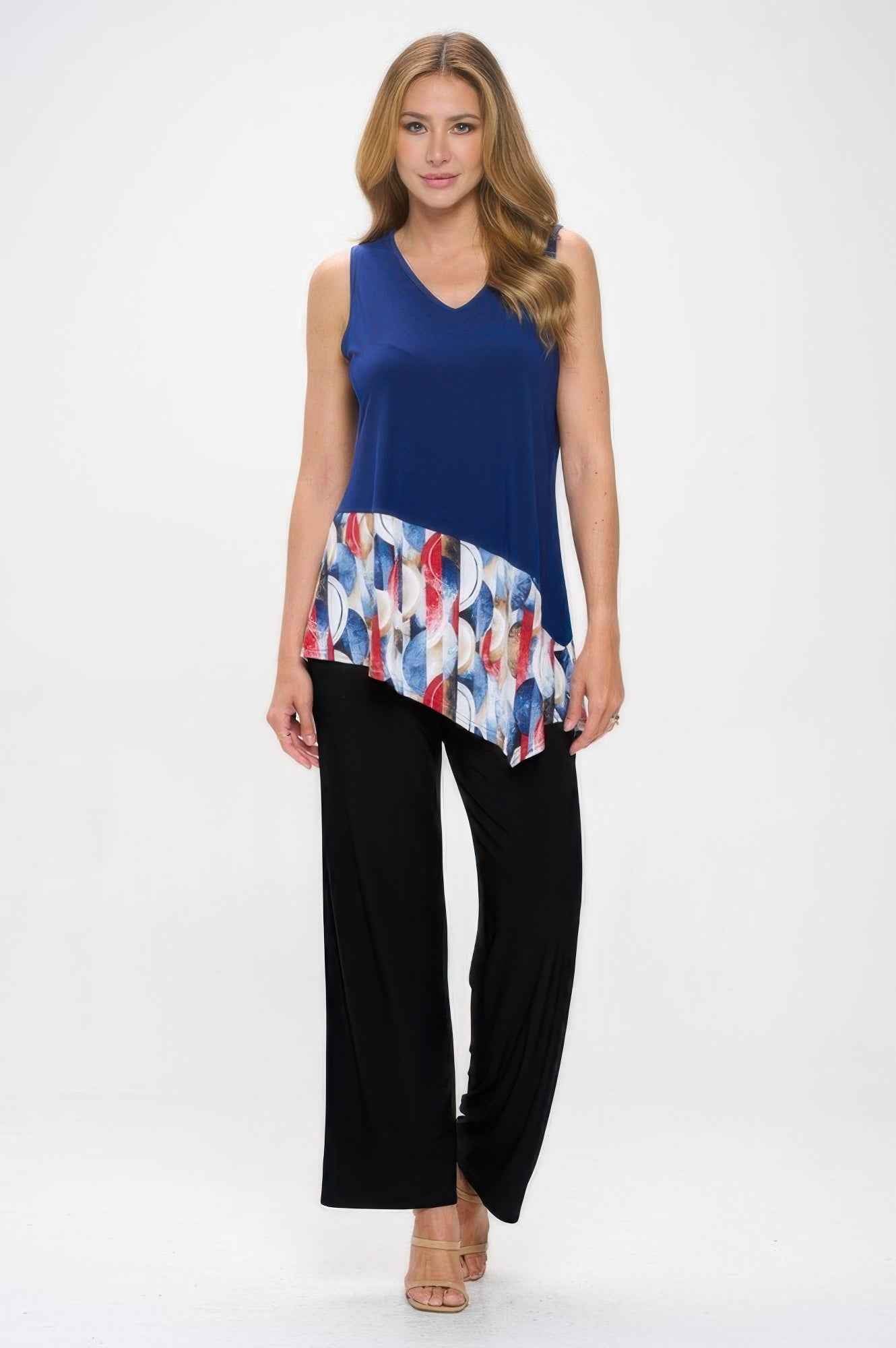 Hit Sleeveless Contrast Top