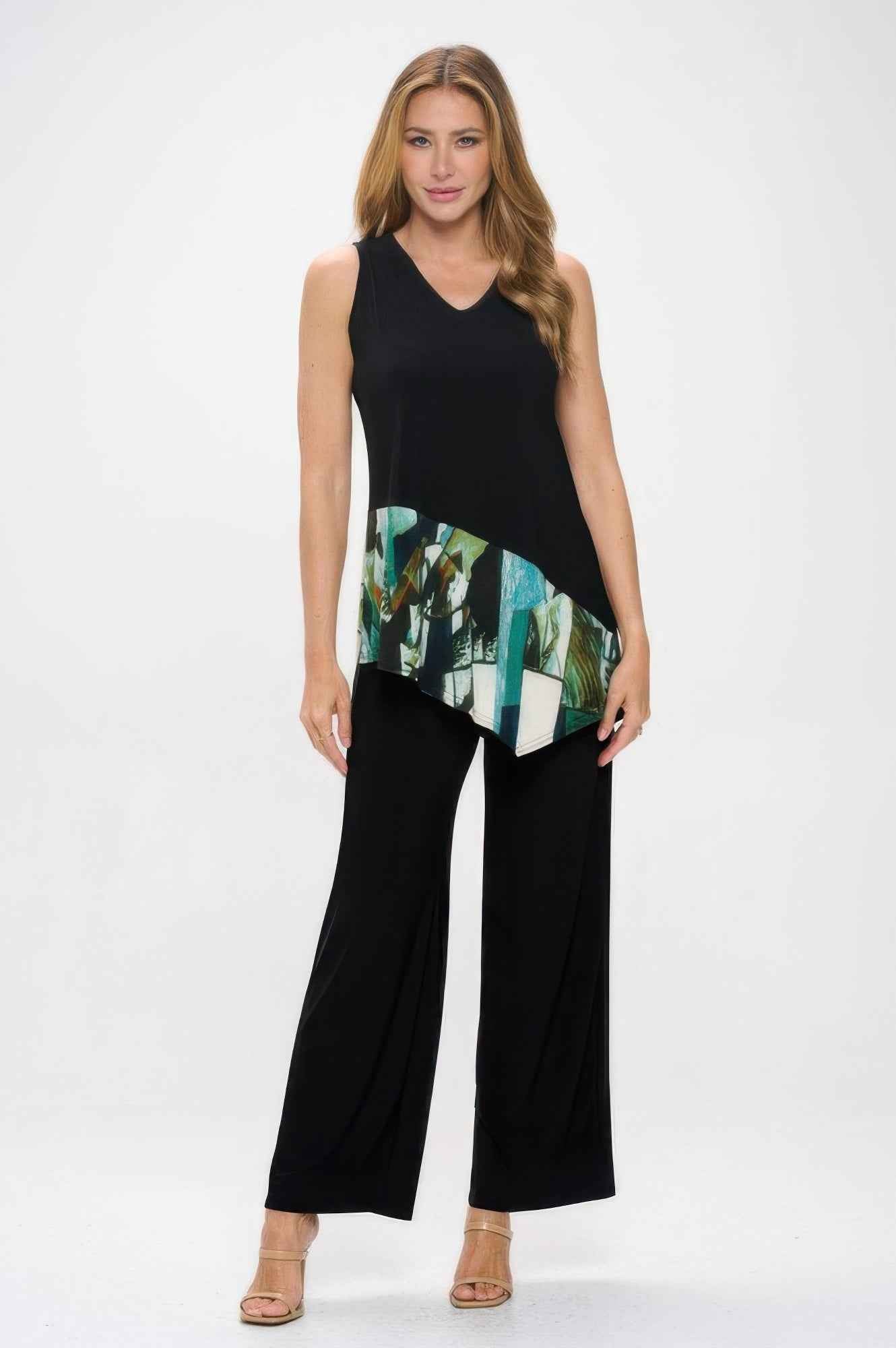 Hit Sleeveless Contrast Top