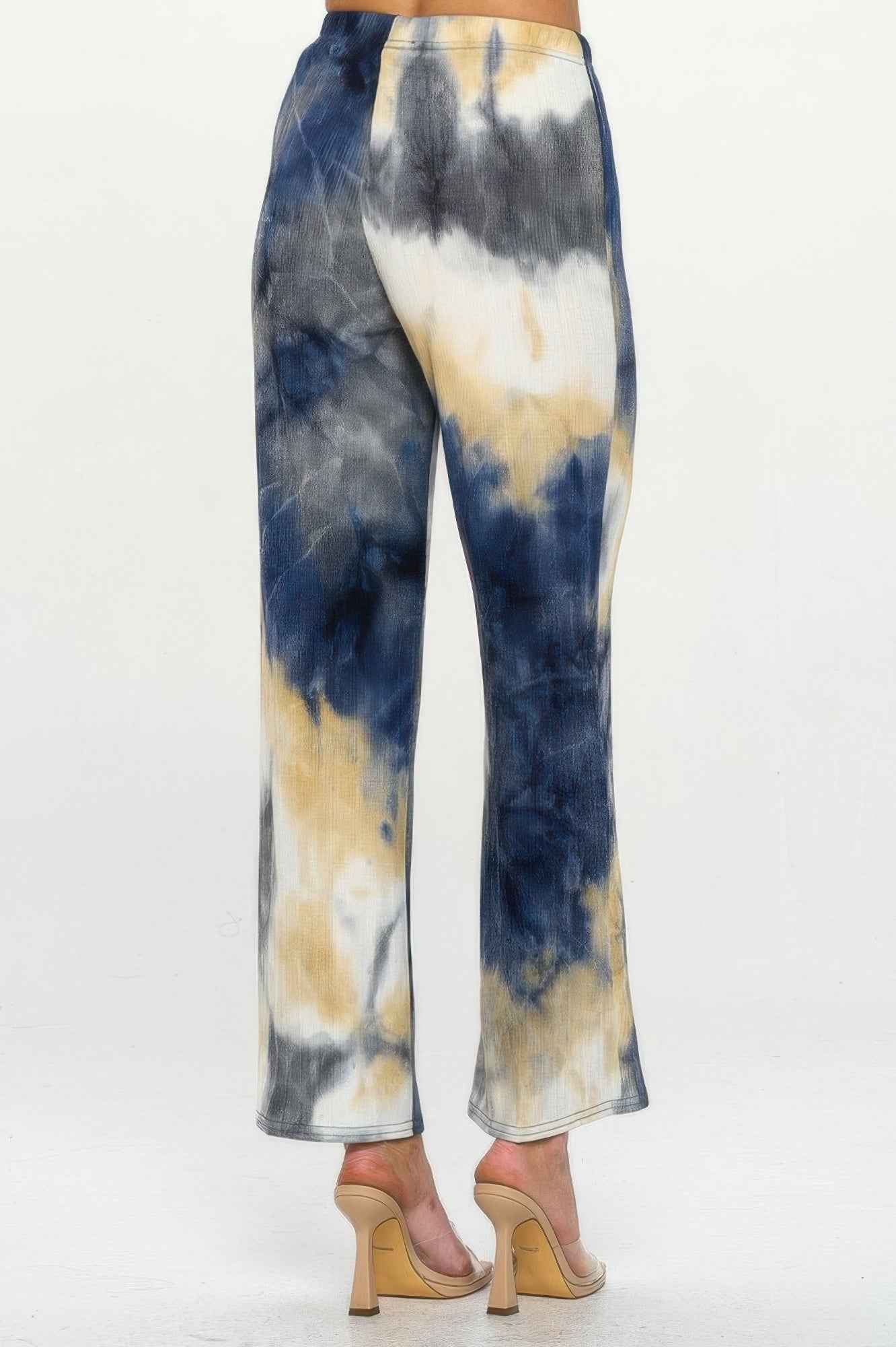 Andante Tie Dye Print Flared Pants