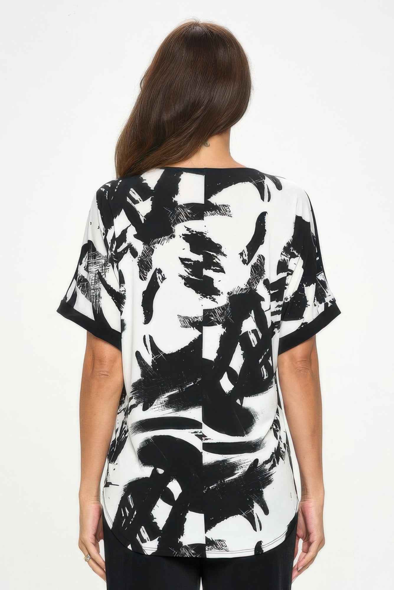 Hit Inbinding Neck Contrast Dolman Sleeve Top