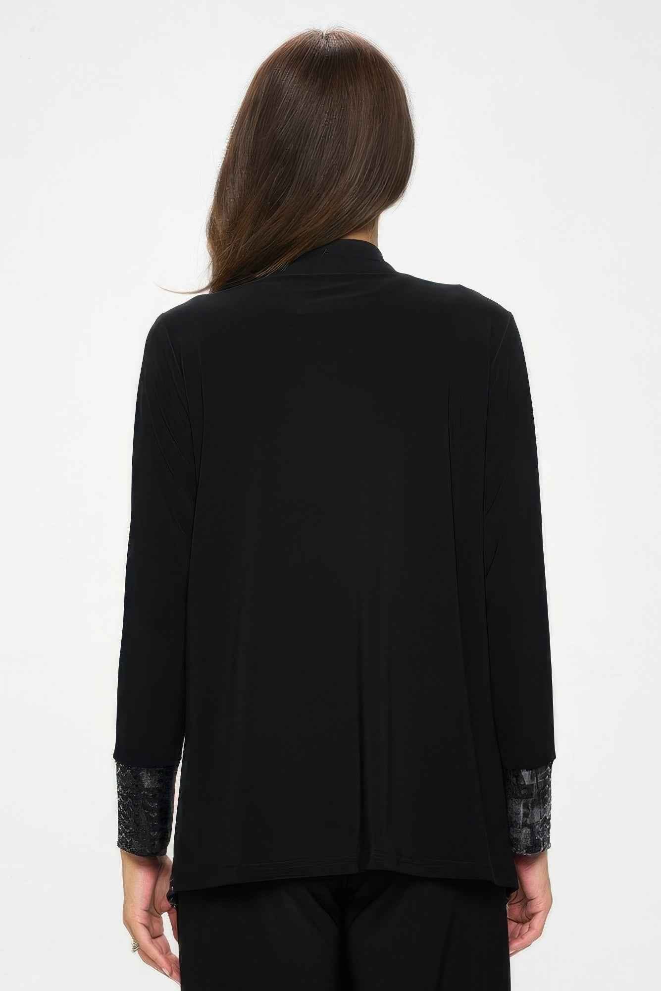 Nylon Foil Sequin Contrast Jacket