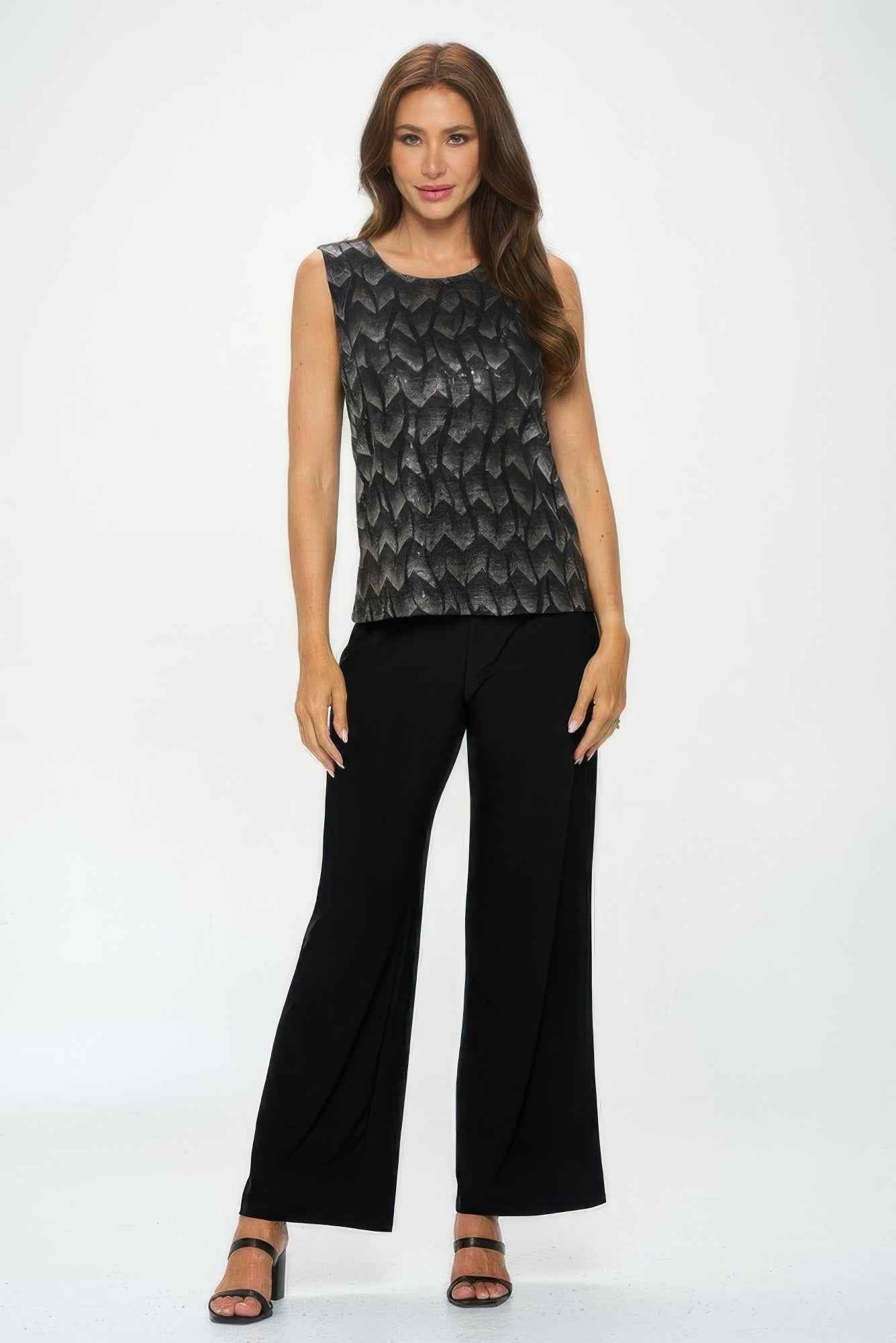 Nylon Foil Contrast Tank Top