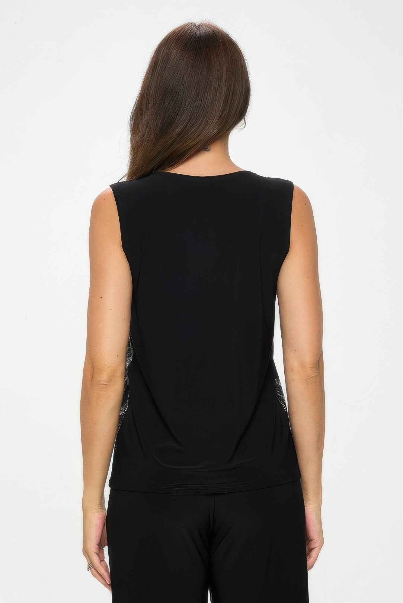 Nylon Foil Contrast Tank Top