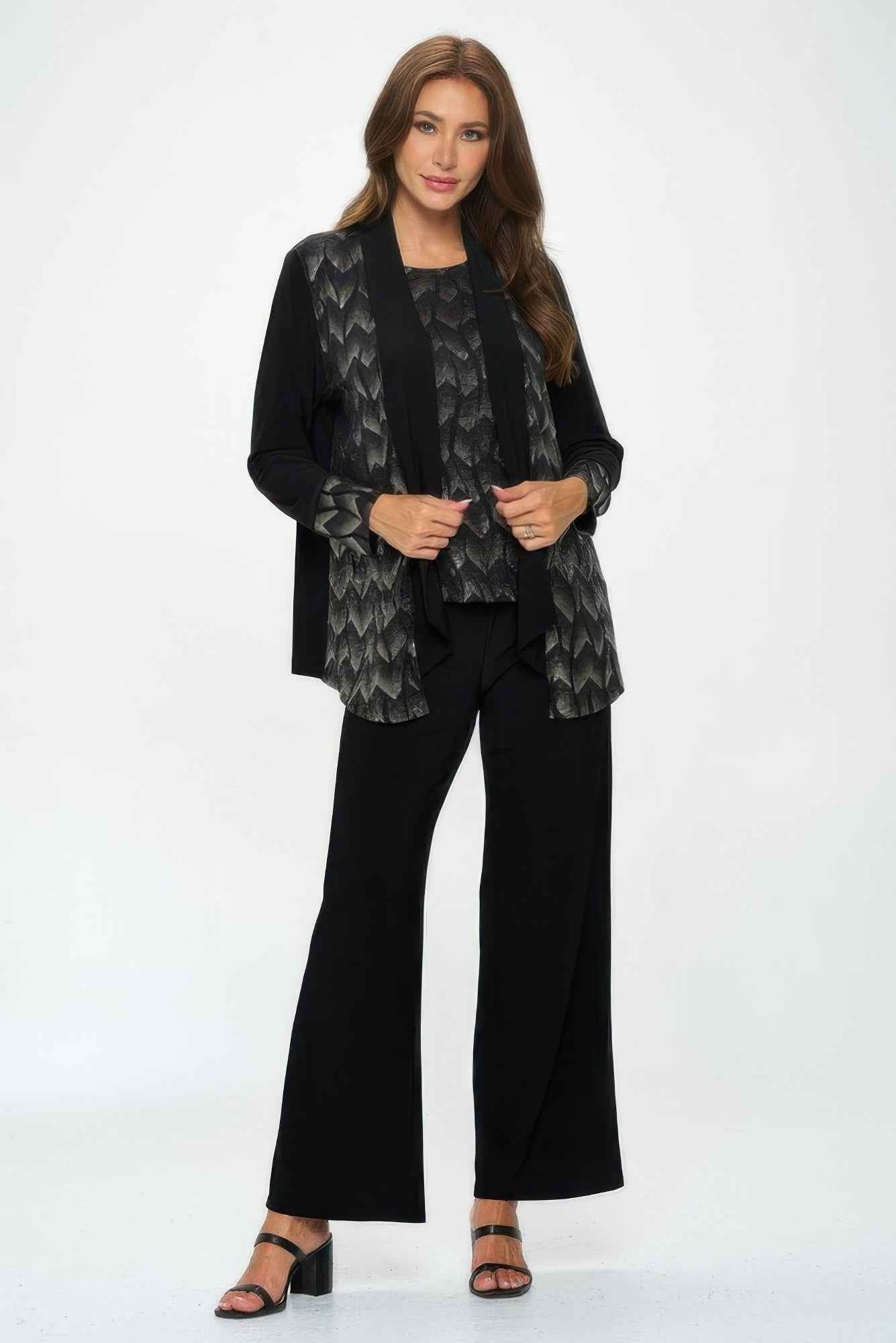 Nylon Foil Sequin Contrast Jacket