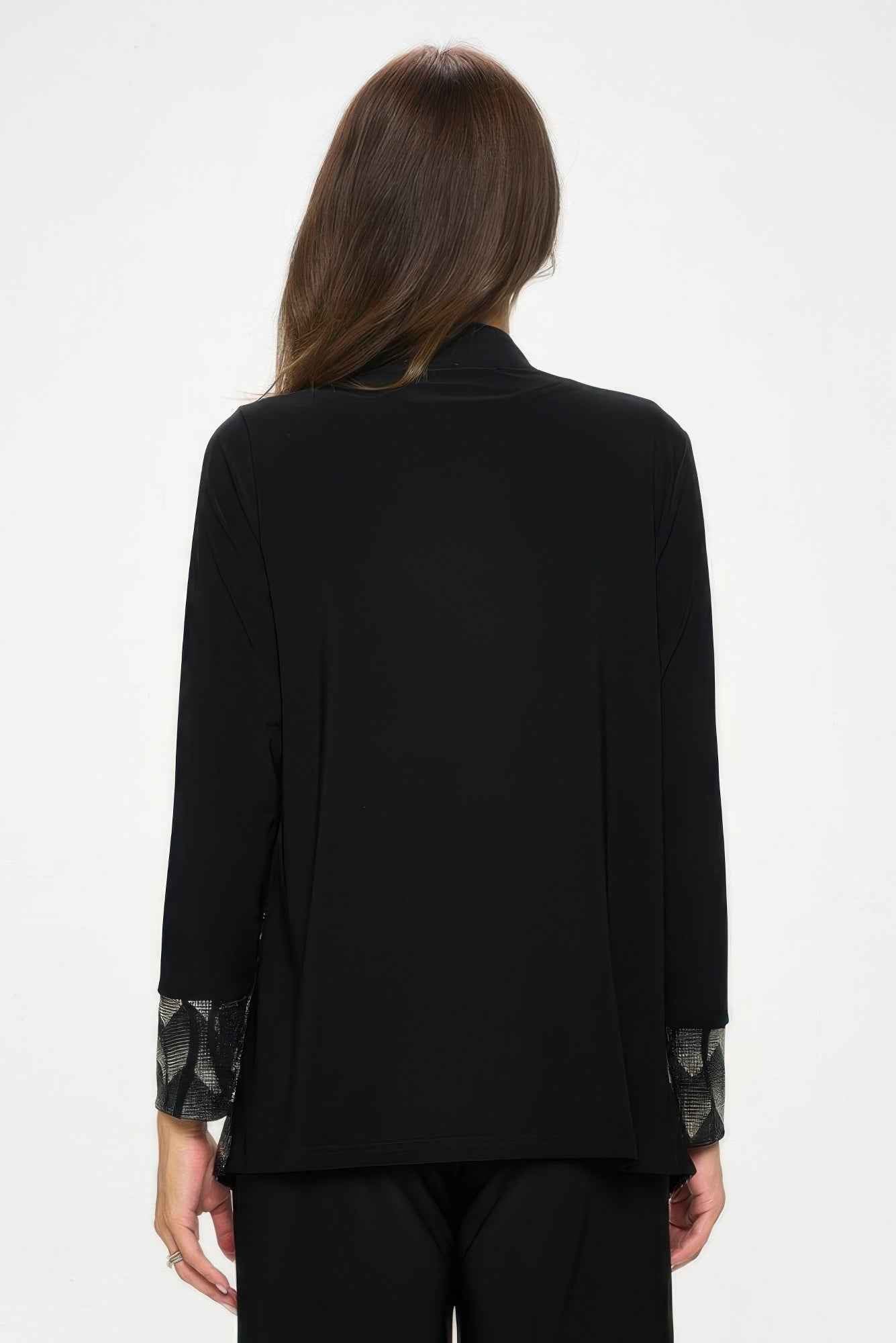 Nylon Foil Sequin Contrast Jacket