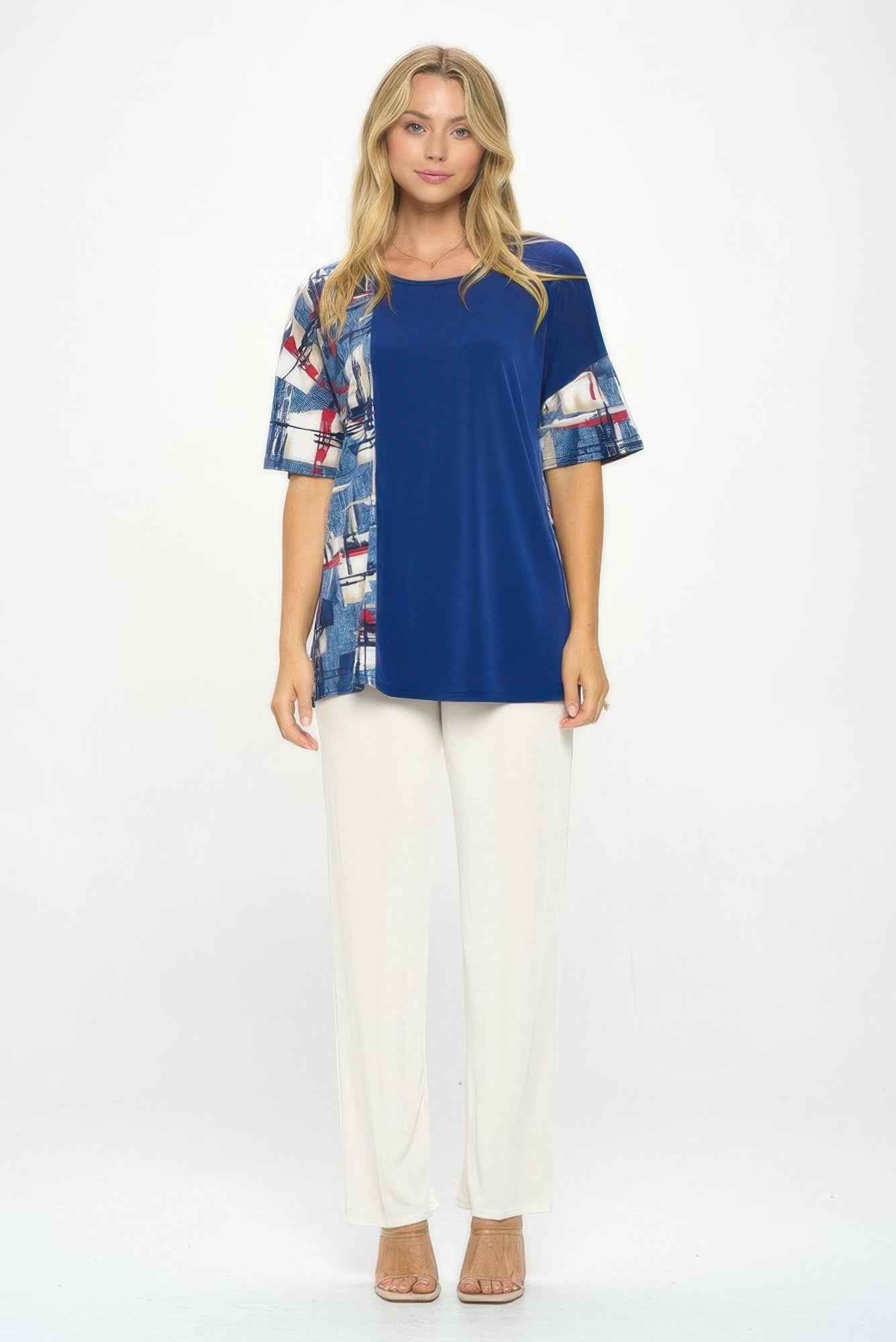 Hit Round Neck Short Sleeve Top