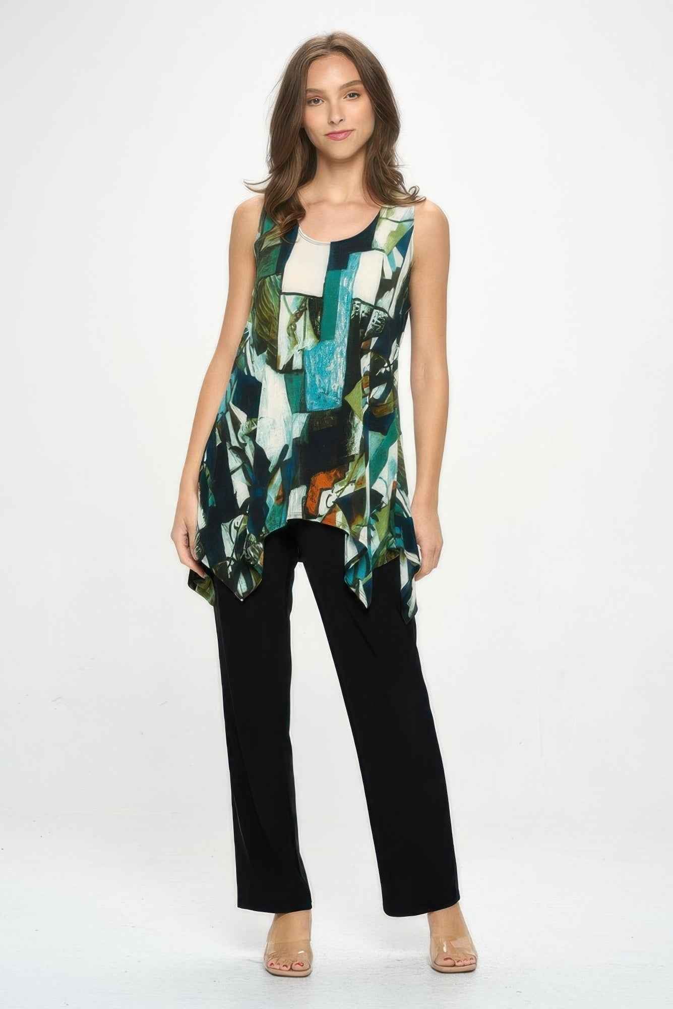 Hit Print Shark Bite Hem Tank