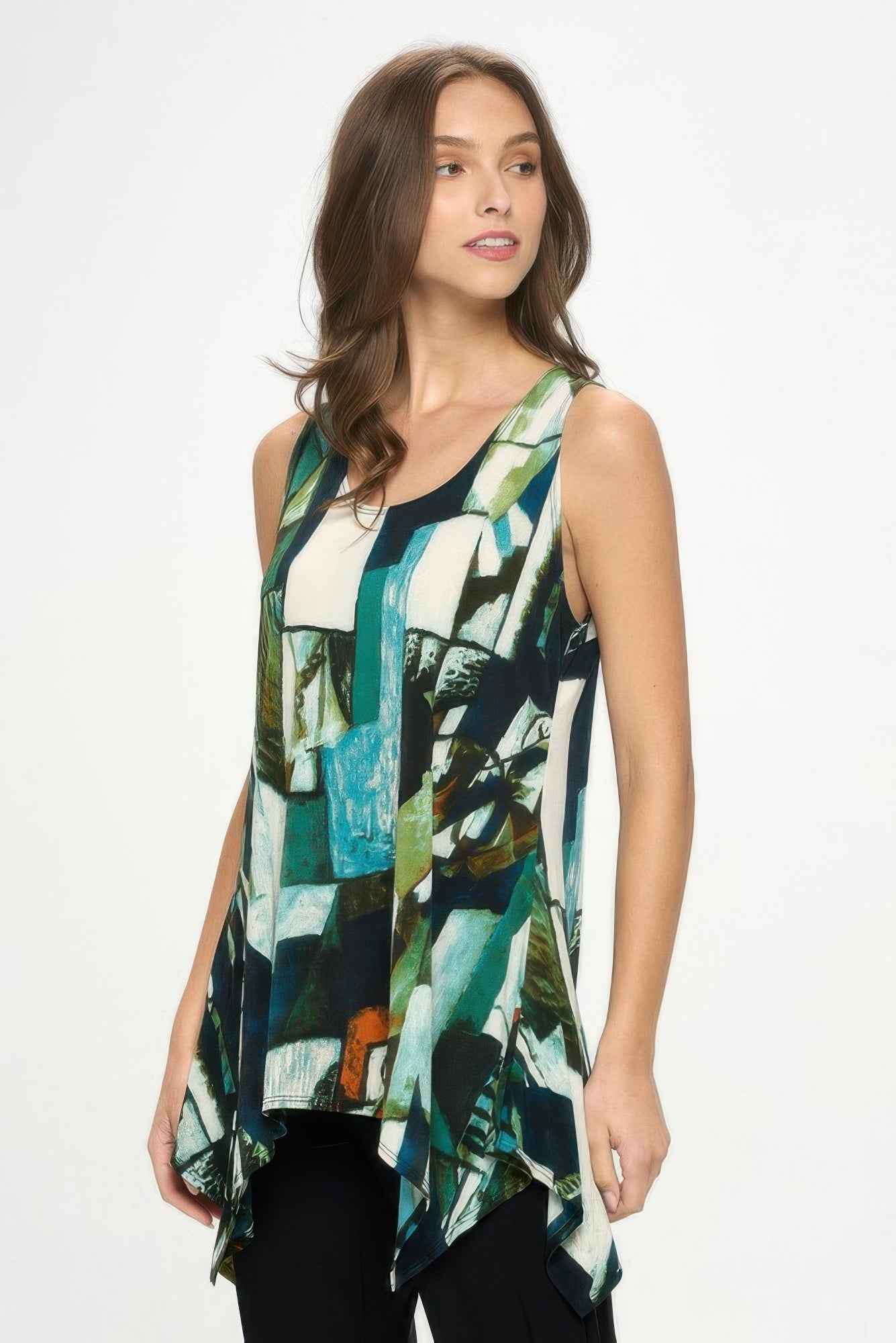 Hit Print Shark Bite Hem Tank