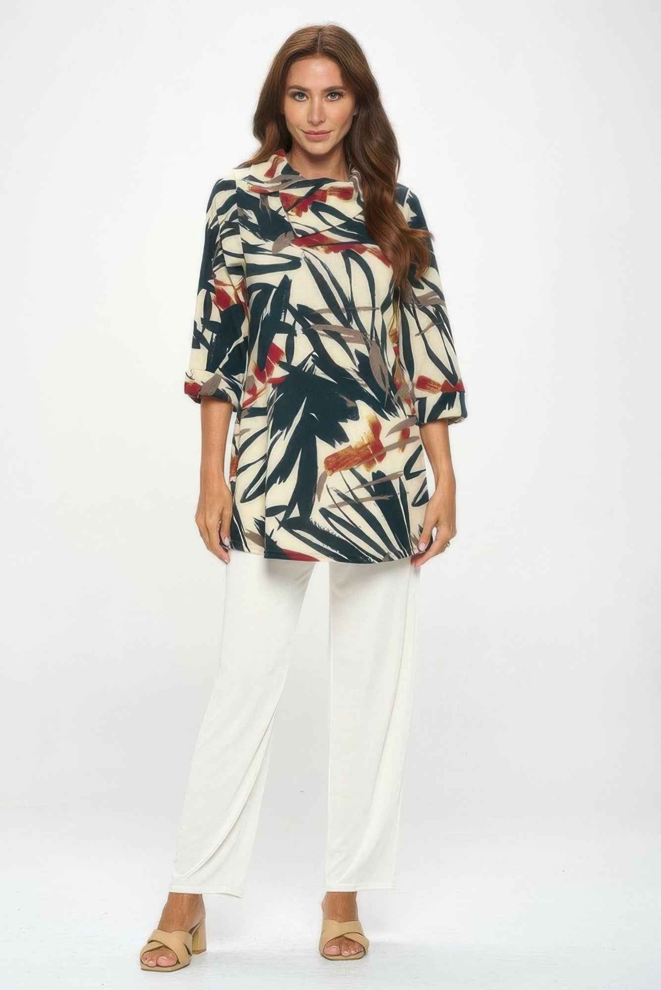 Stylish Split Neckline Tunic