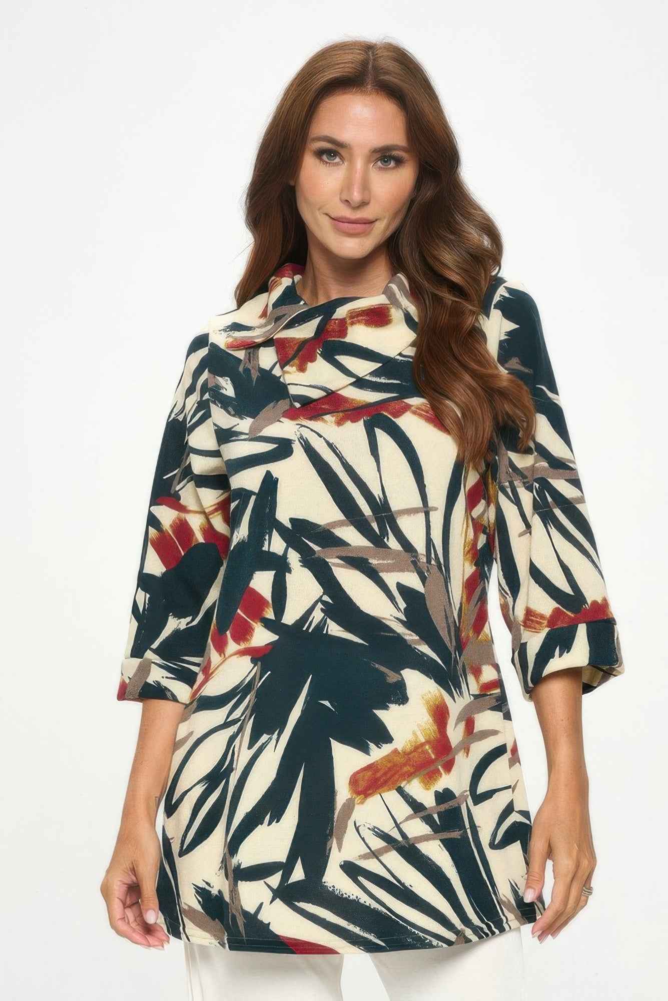 Stylish Split Neckline Tunic