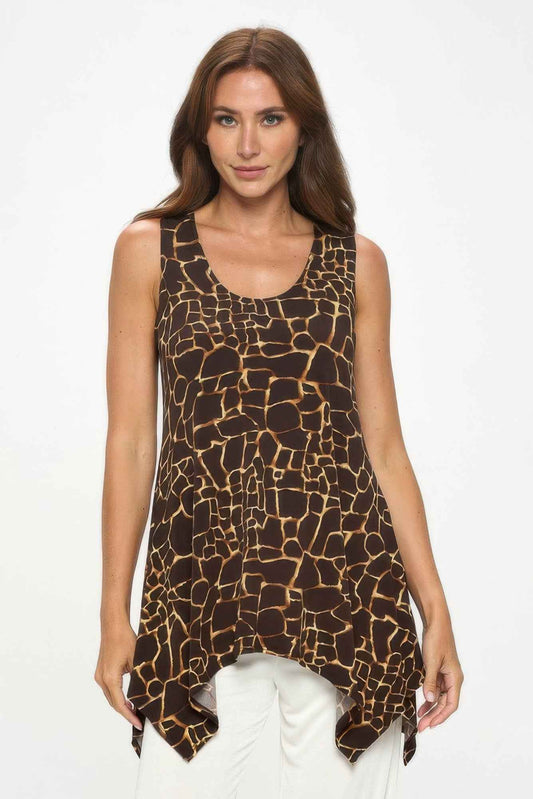 Print Hit Shark Bite Hem Tank