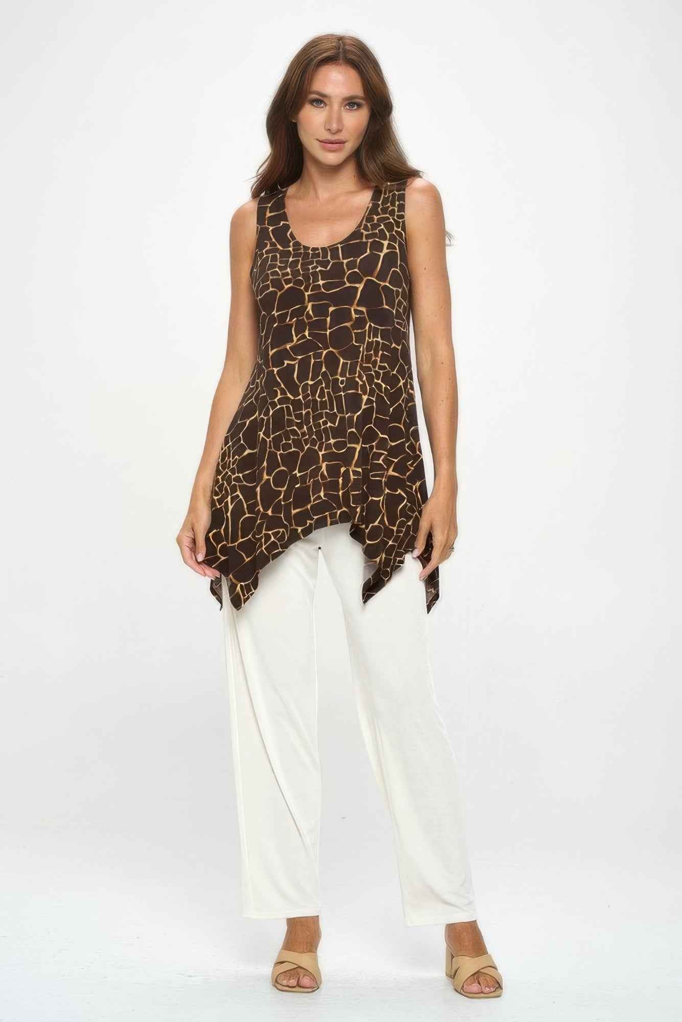 Print Hit Shark Bite Hem Tank