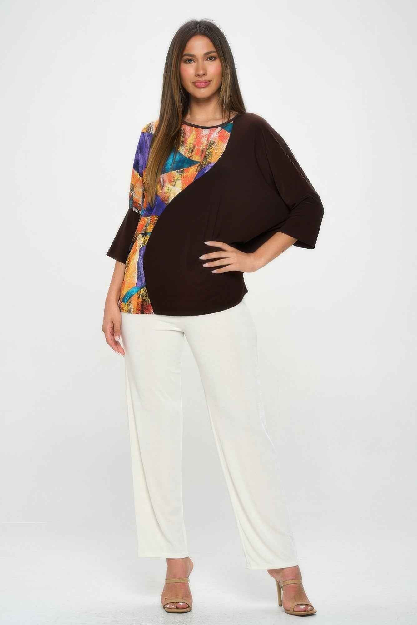 Contrast Print Top