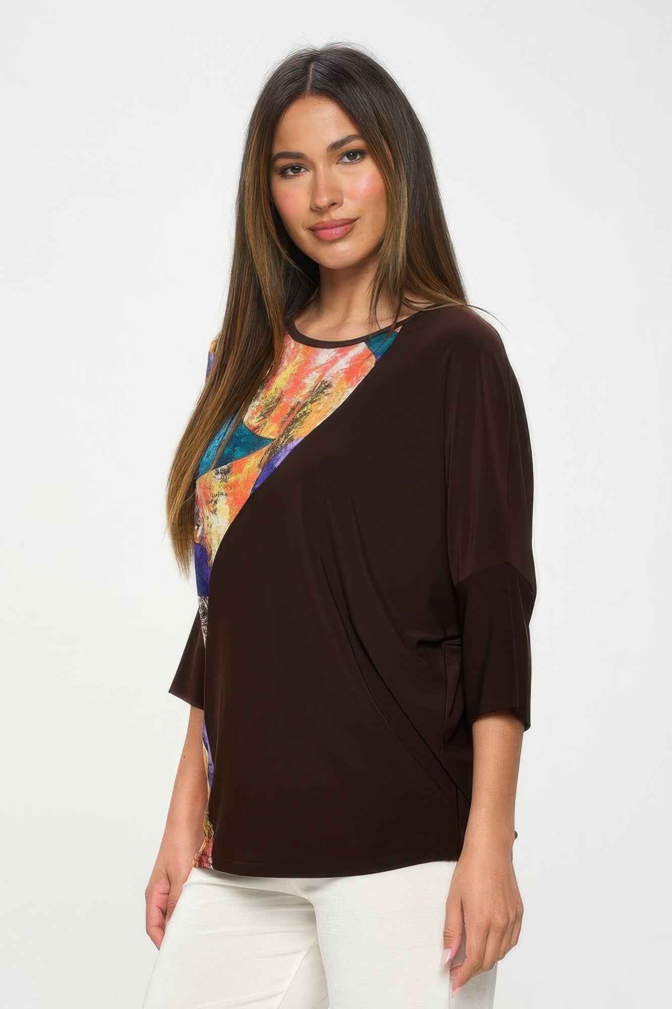 Contrast Print Top
