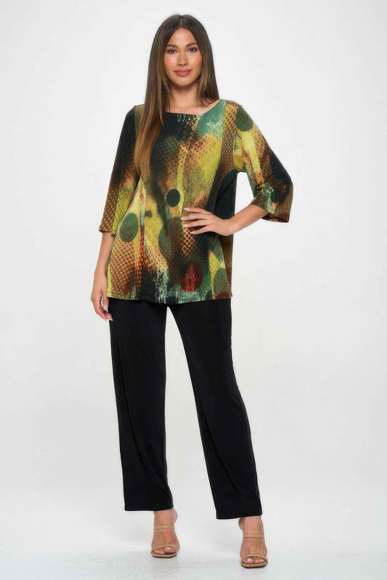 HIT Boat Neck 3/4 Sleeve Top