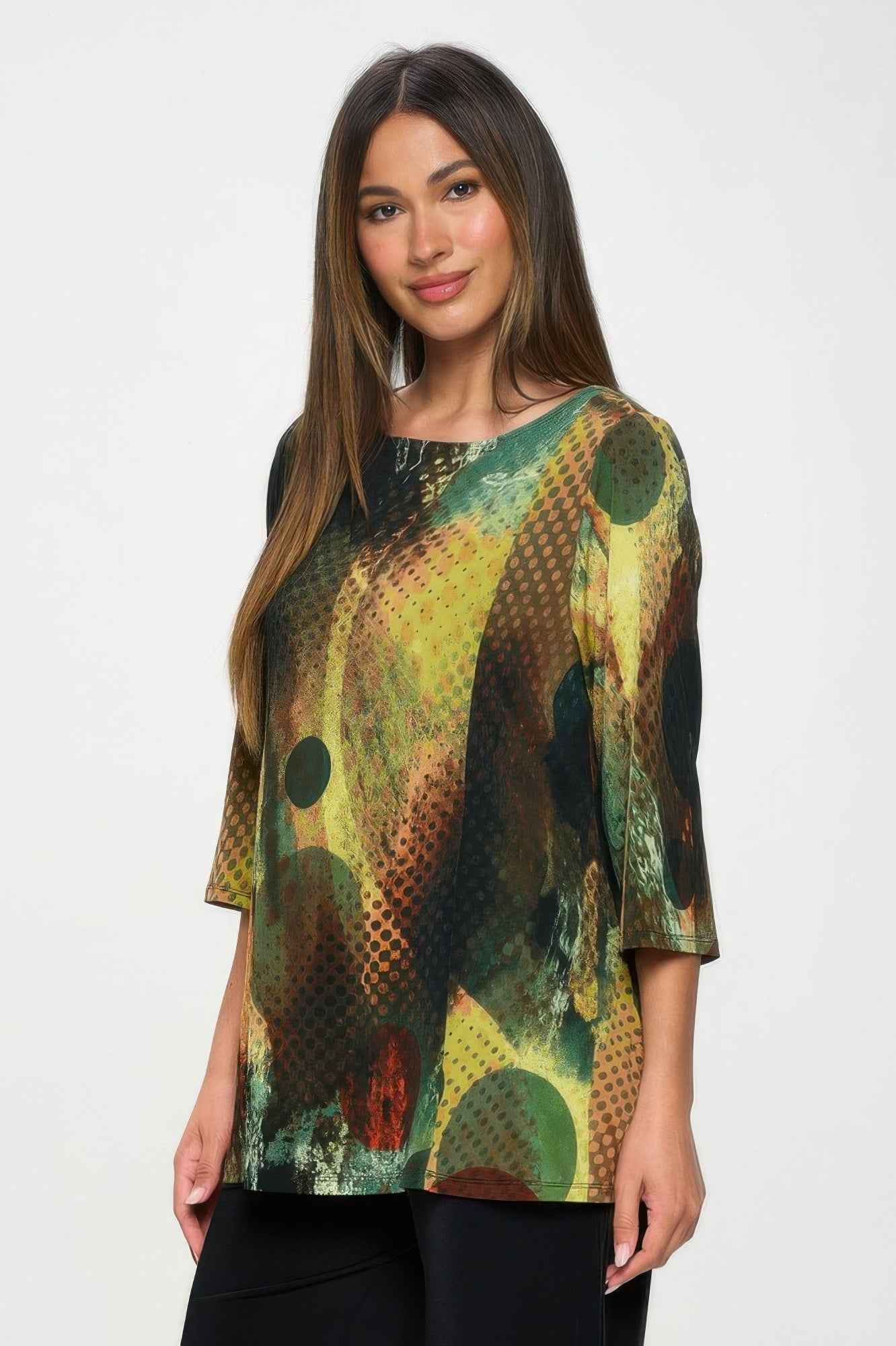 HIT Boat Neck 3/4 Sleeve Top