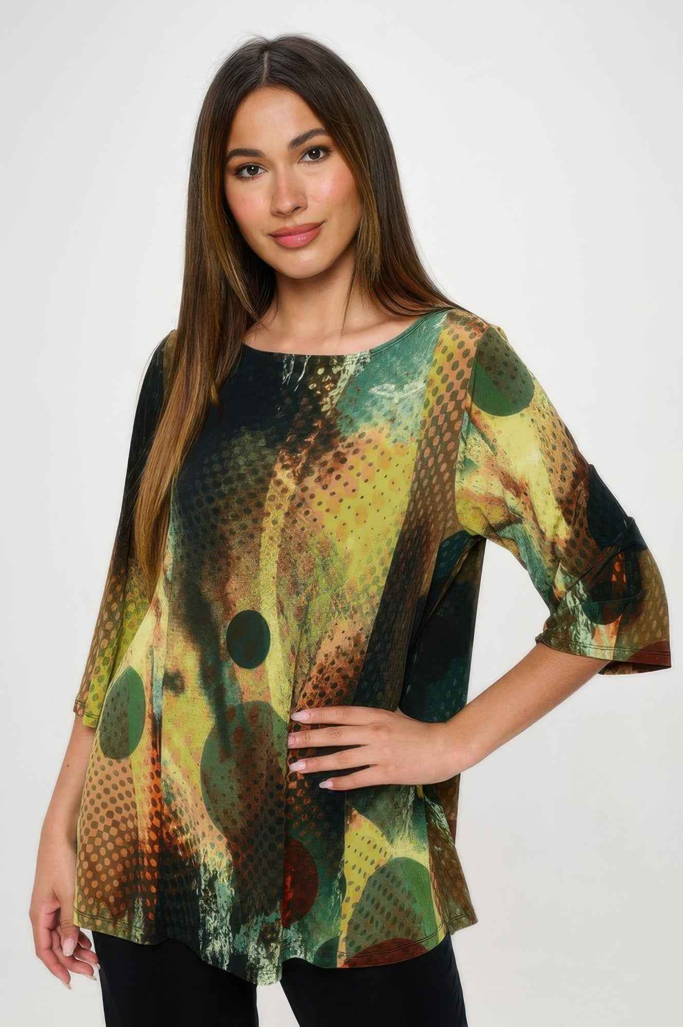 HIT Boat Neck 3/4 Sleeve Top