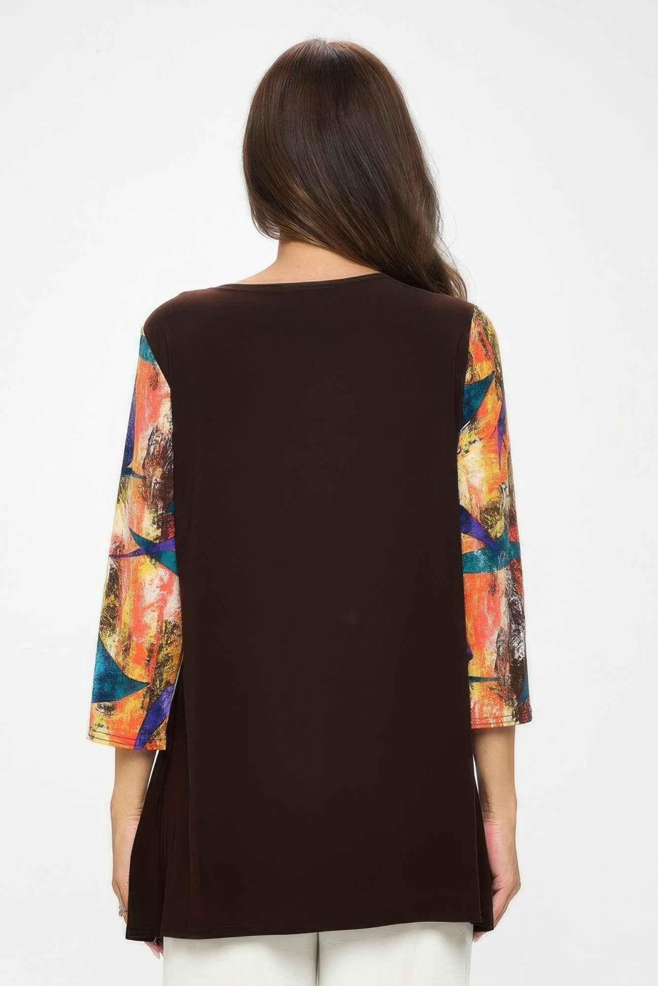 Contrast Curve Knit Top