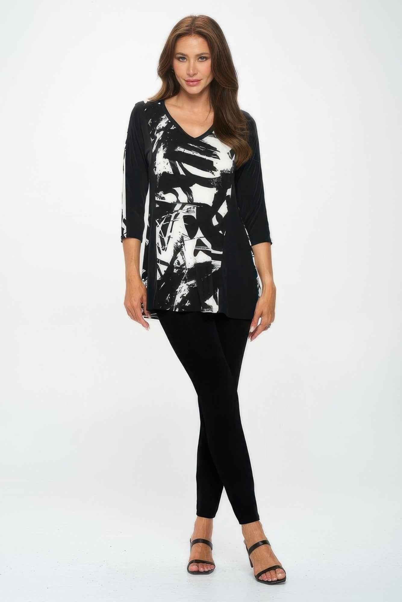 BNS V-Neck Binding Contrast Top