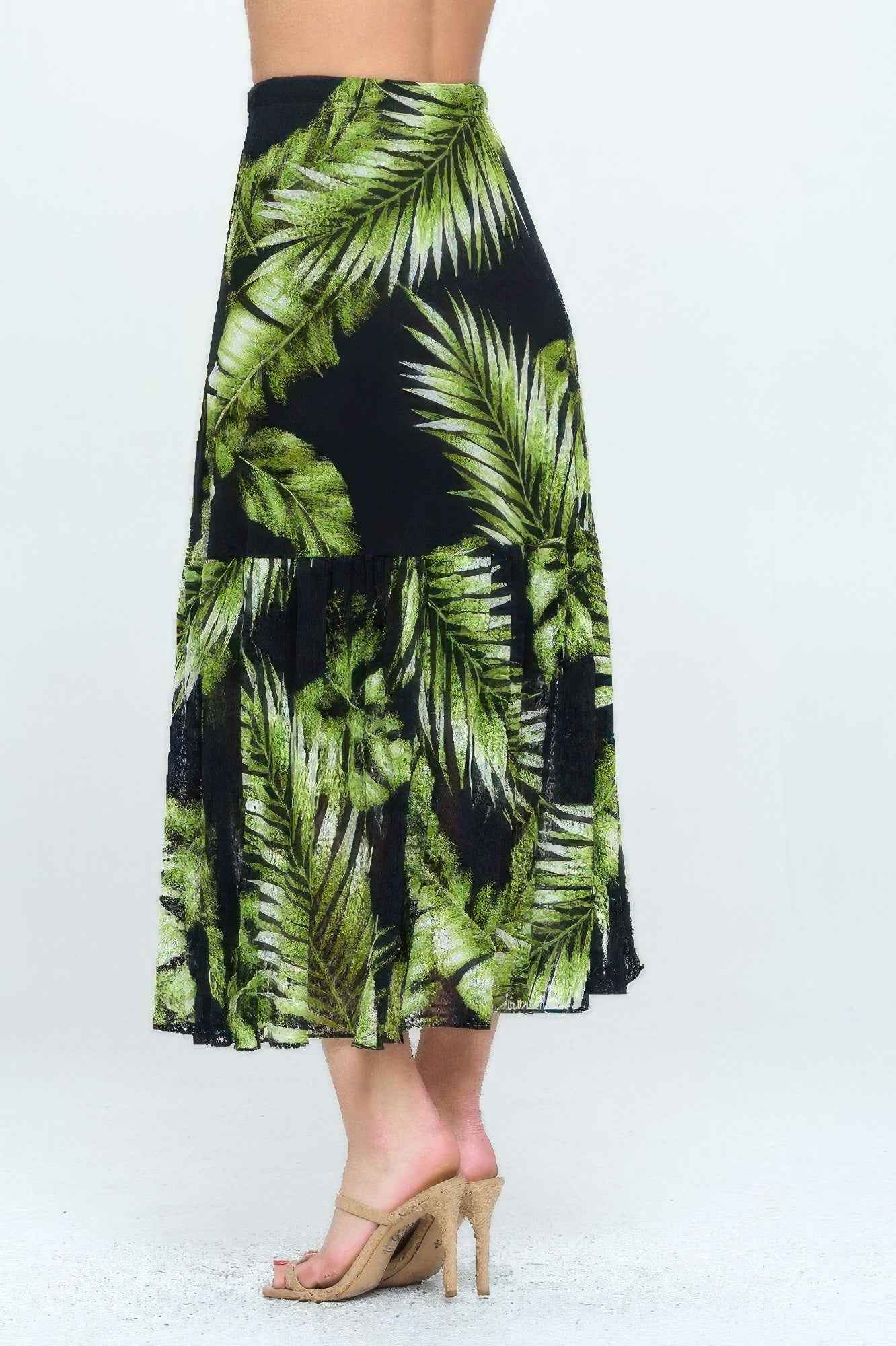 Mesh Romance Tiered Print Skirt