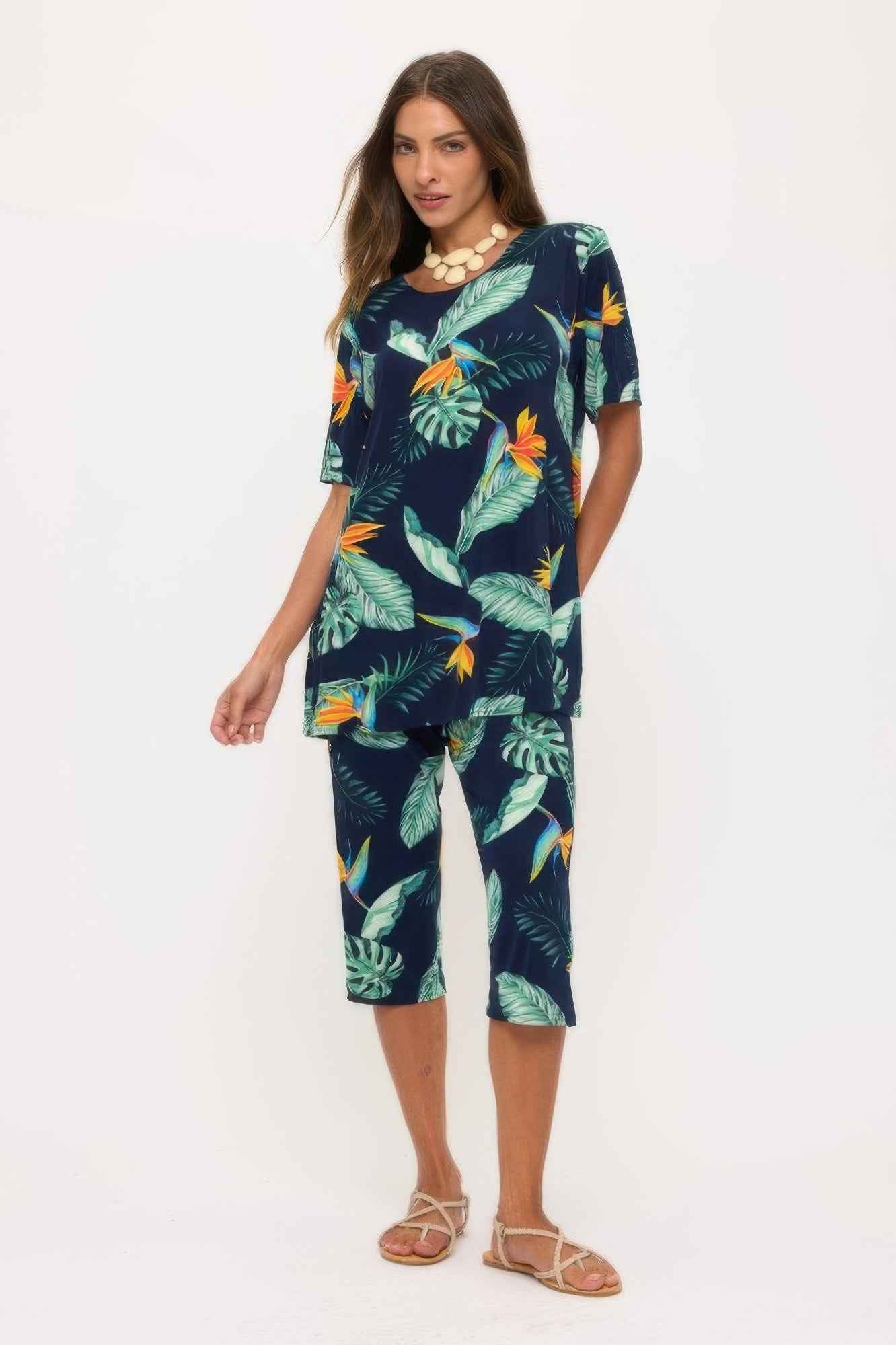 Print Bns Capri Pants Set