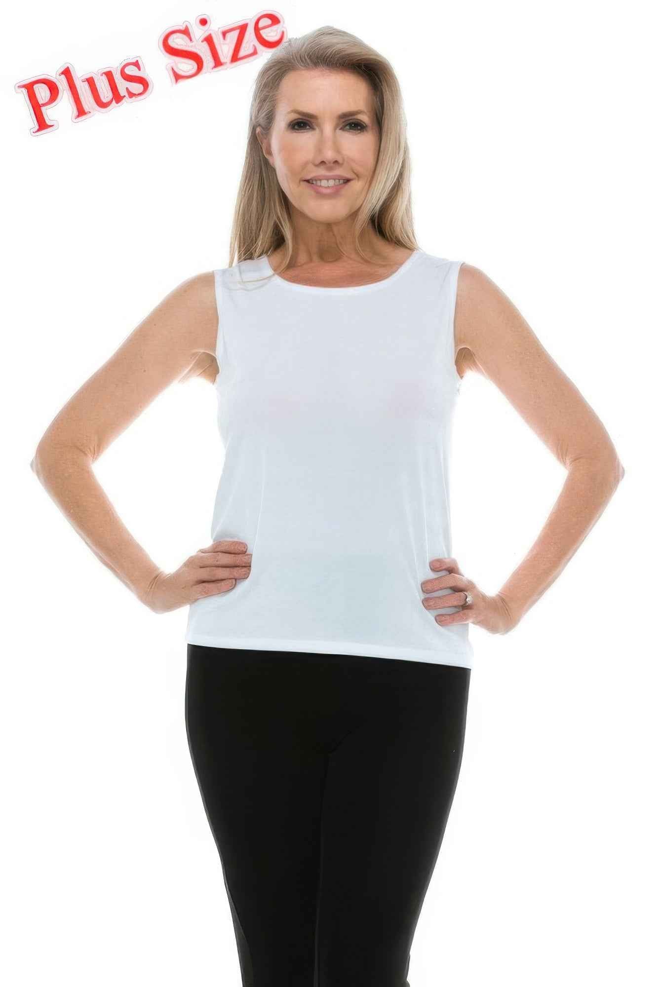 Plus Size Sleeveless Solid Tank Top