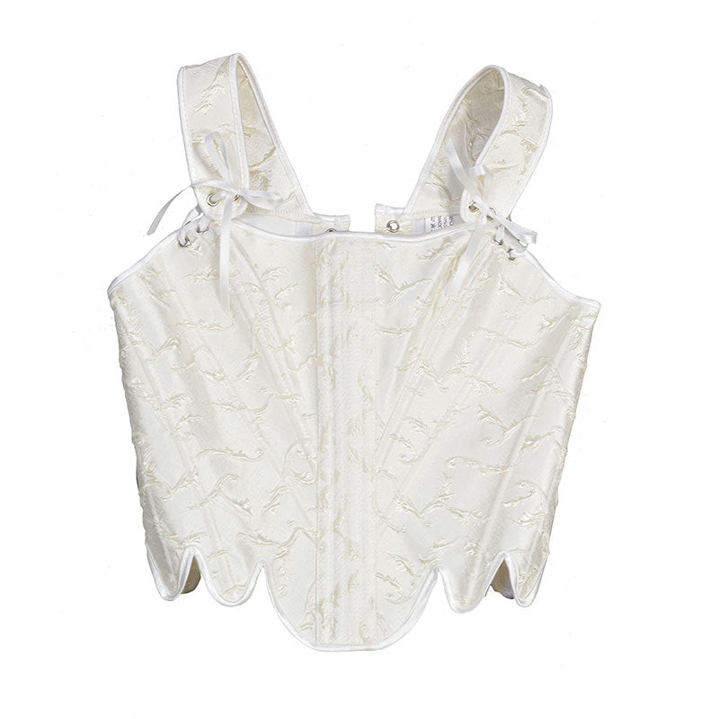 Carved flower petal shaped corset with fishbone