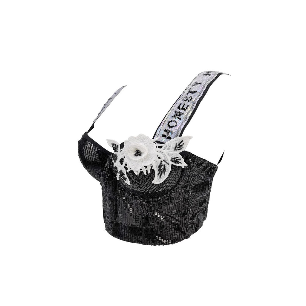 Underwire Embellished Strap Beaded Bustier Sexy Boned Corset
